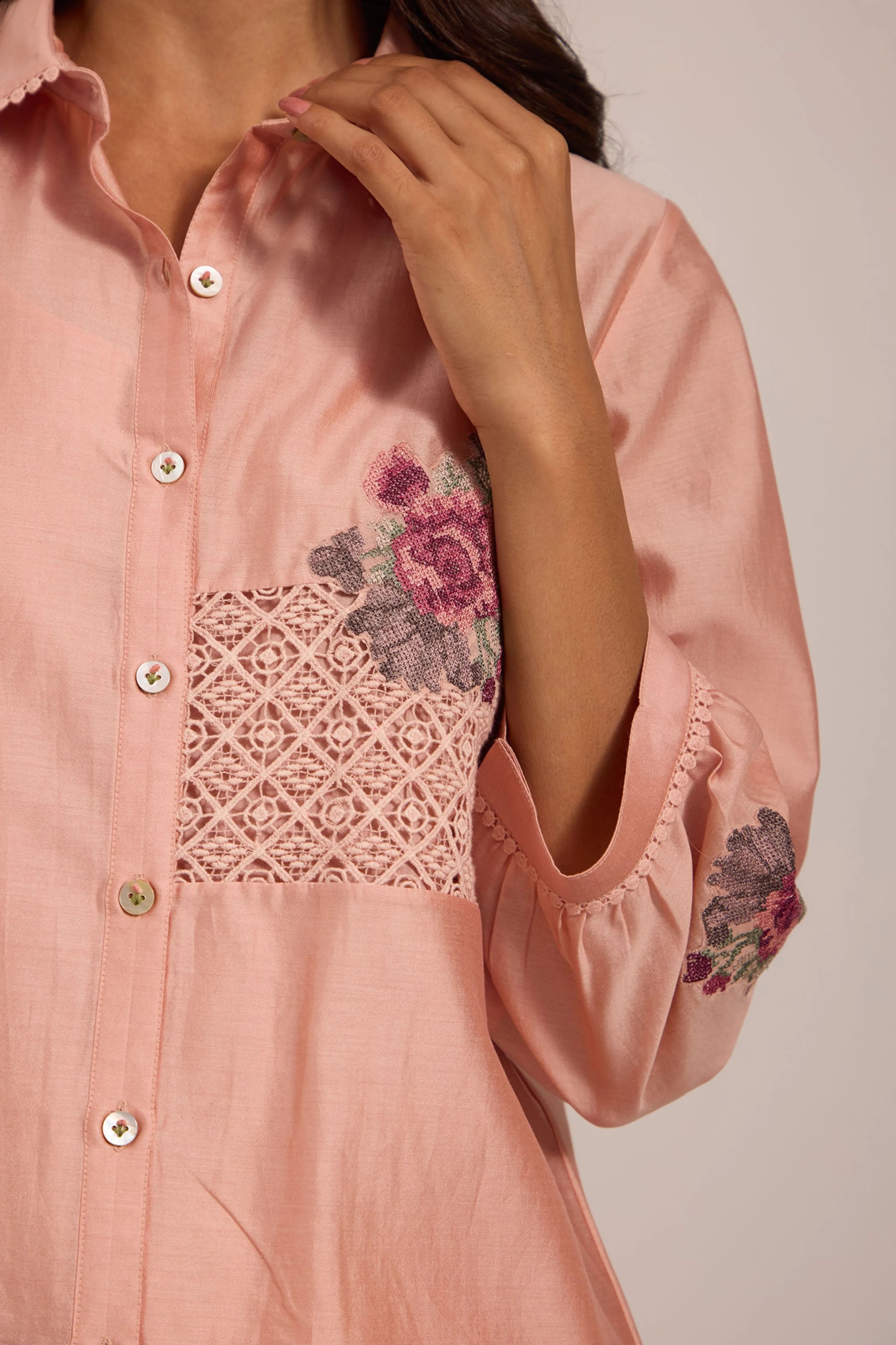 Pink Chanderi Co-Ord Set