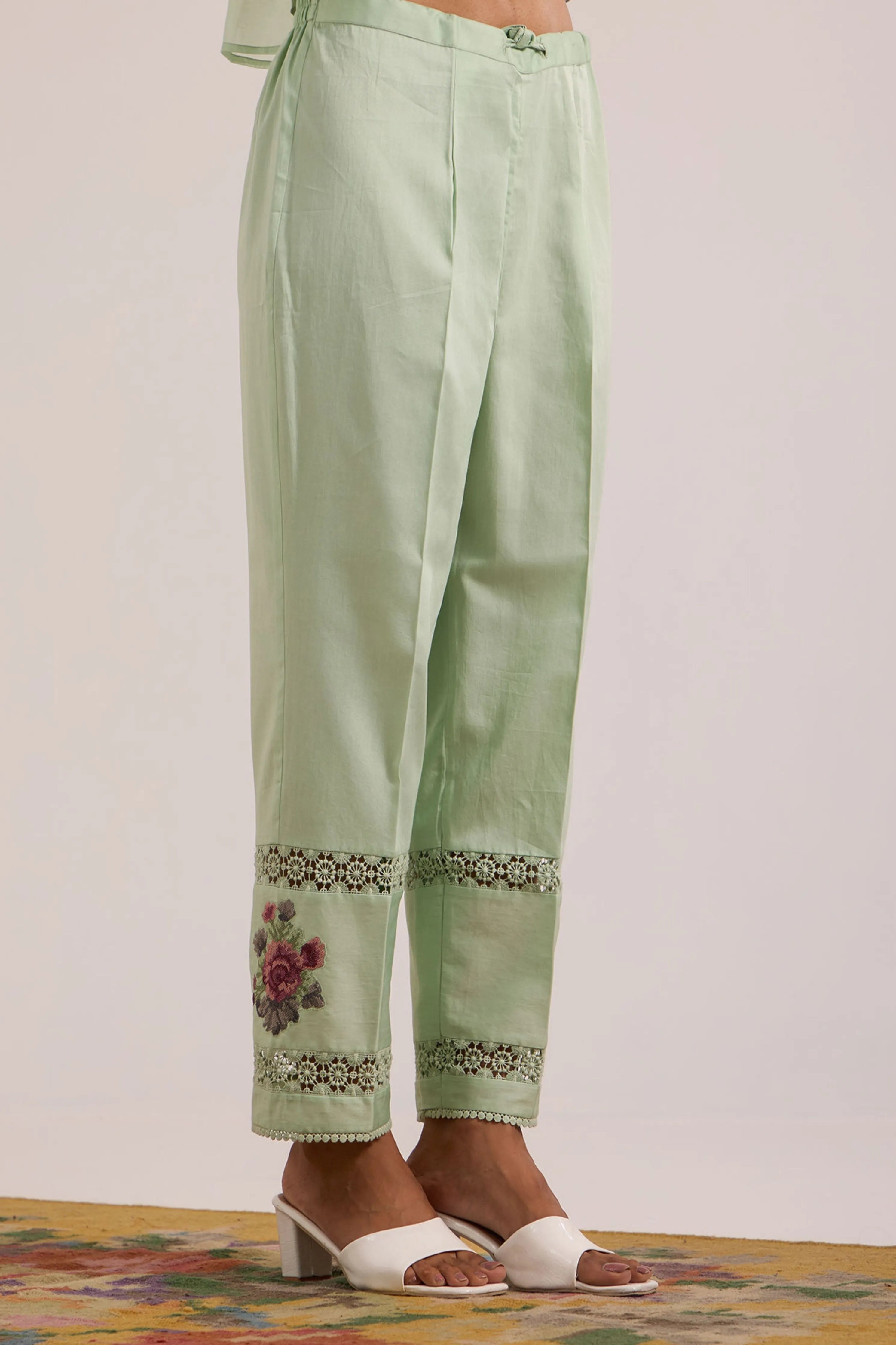 Sea Green Embroidered Kurta Set