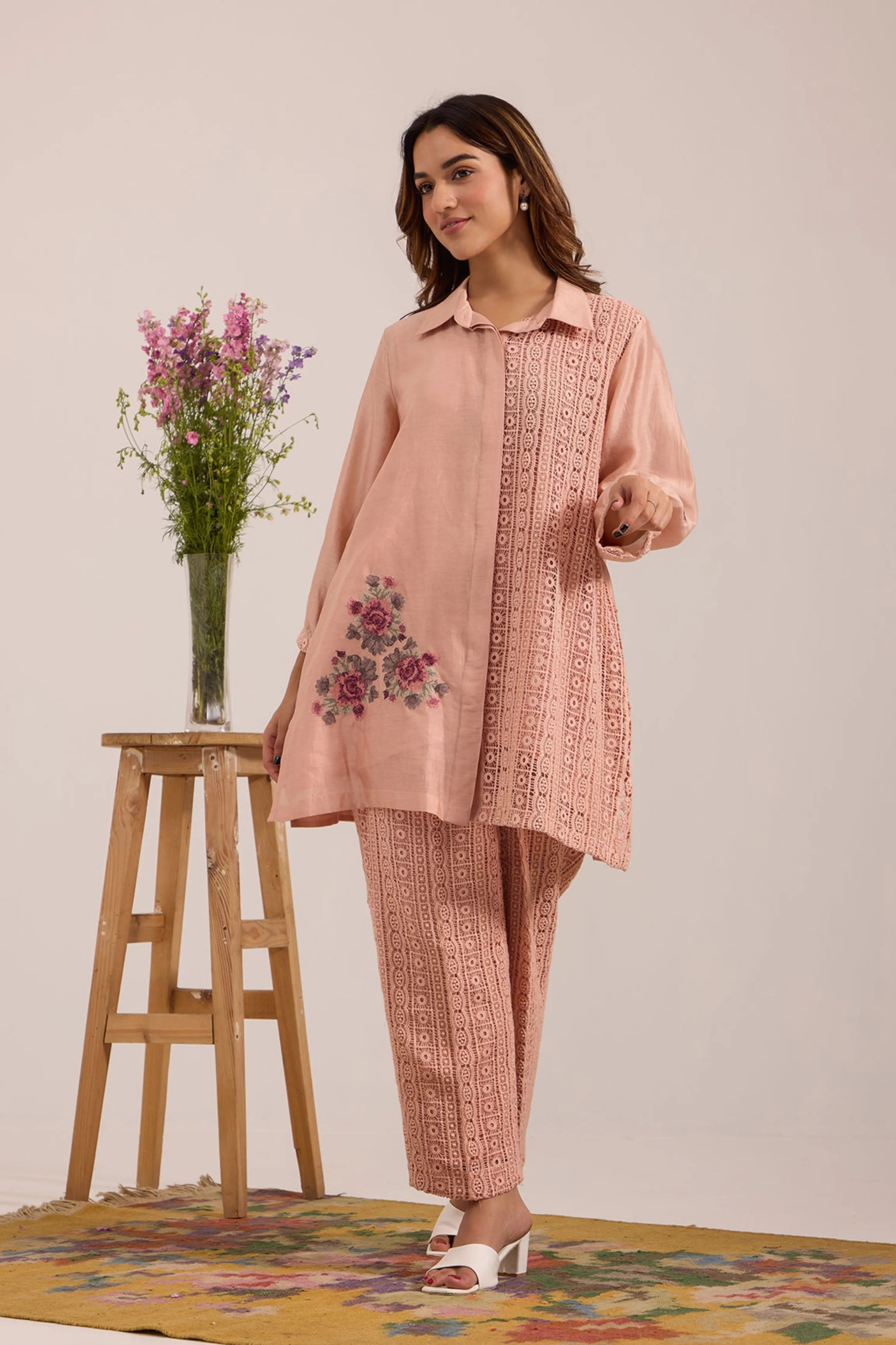 Pink Collar Co-Ord Set
