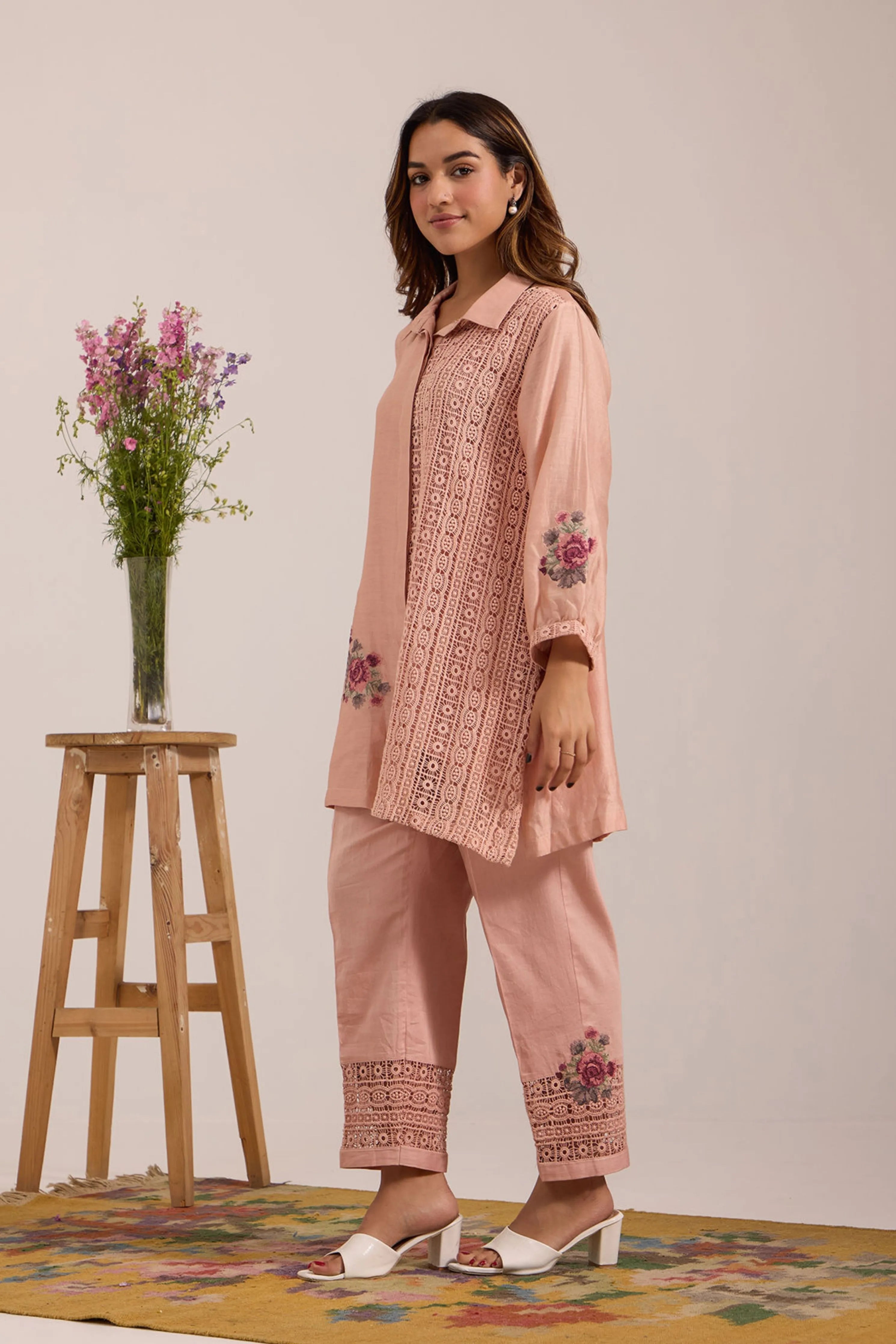 Pink Collar Co-Ord Set