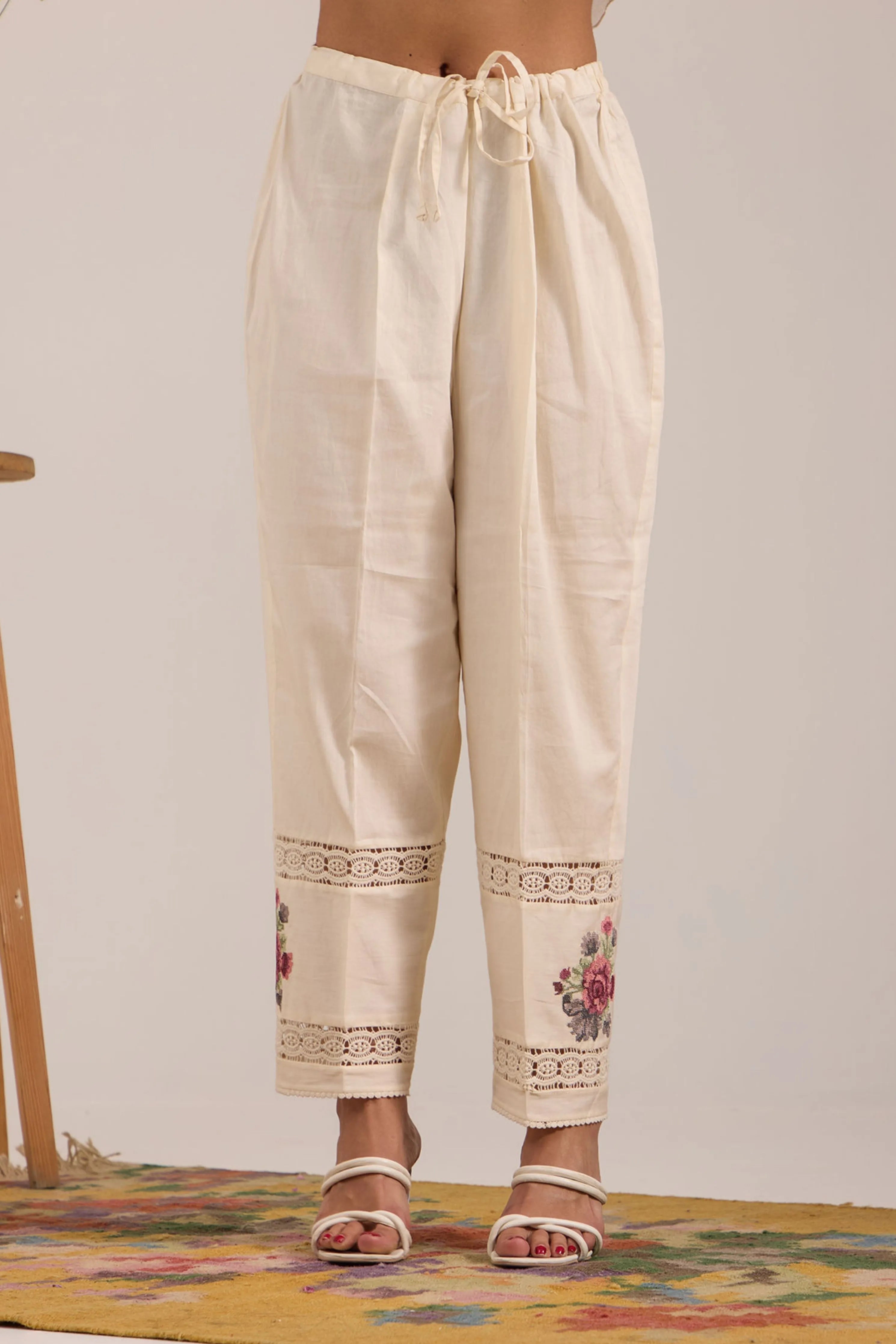 Off-White Chanderi Tunic Set
