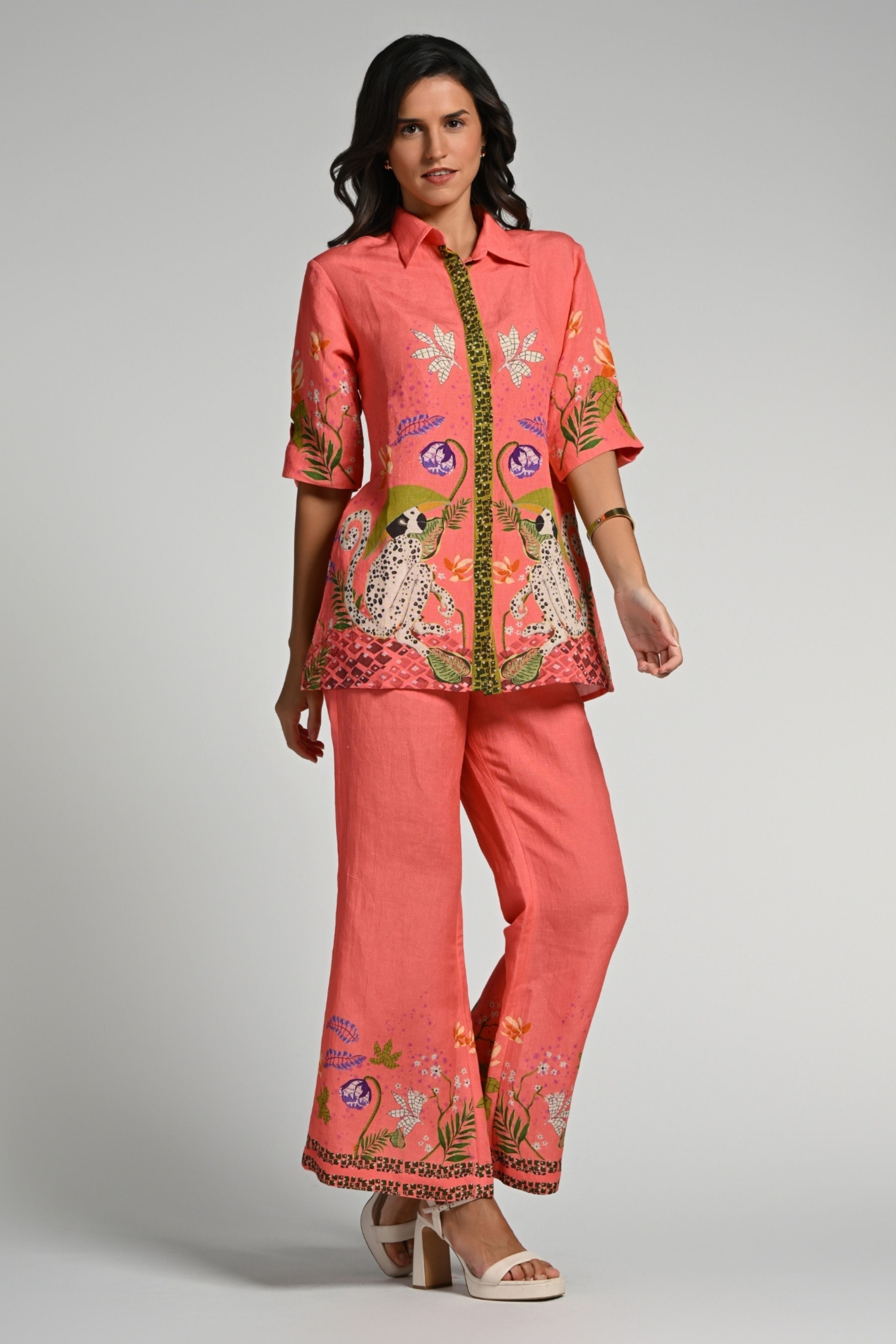 Monkey Pop Linen Co-Ord Set