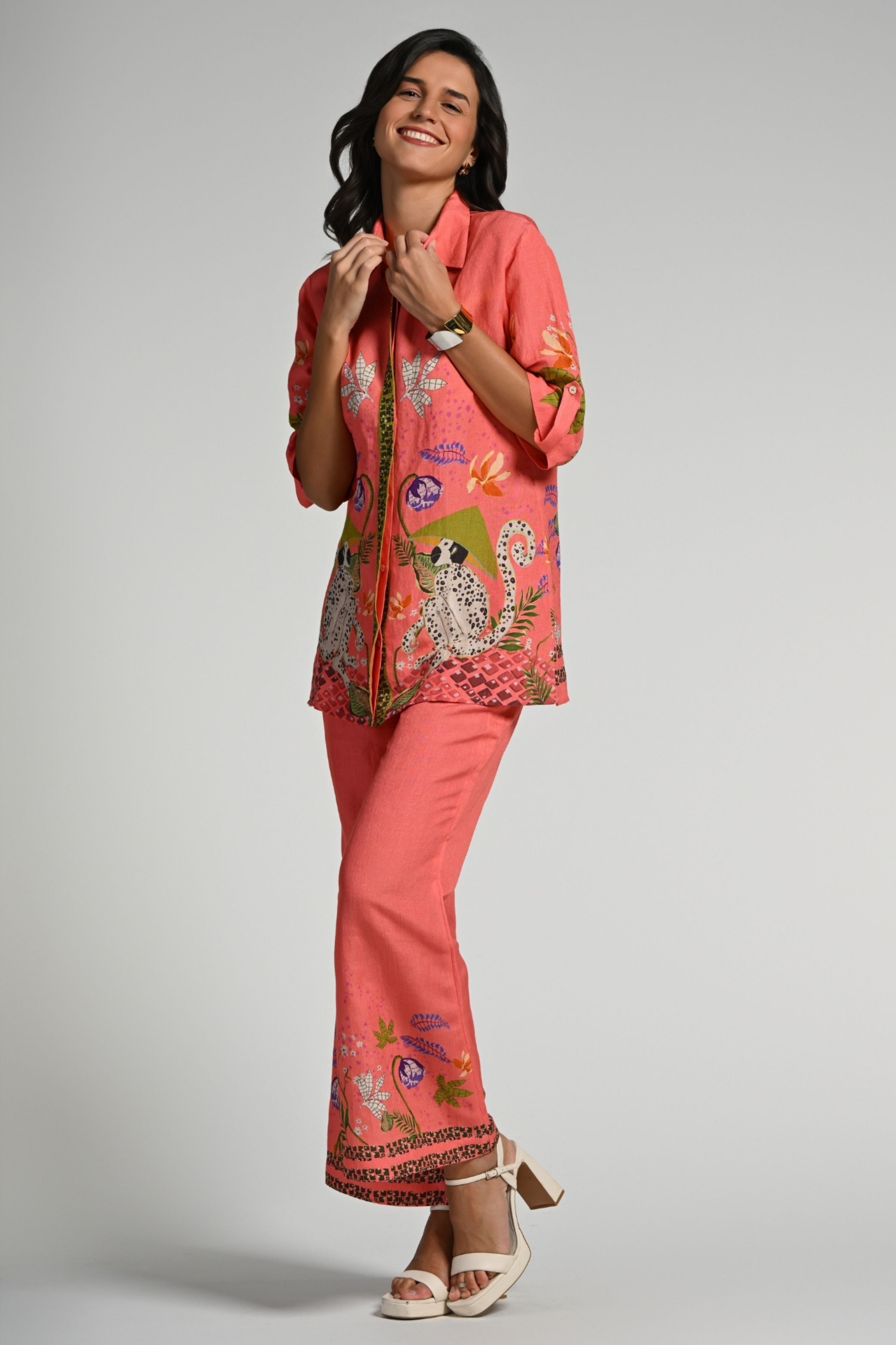 Monkey Pop Linen Co-Ord Set