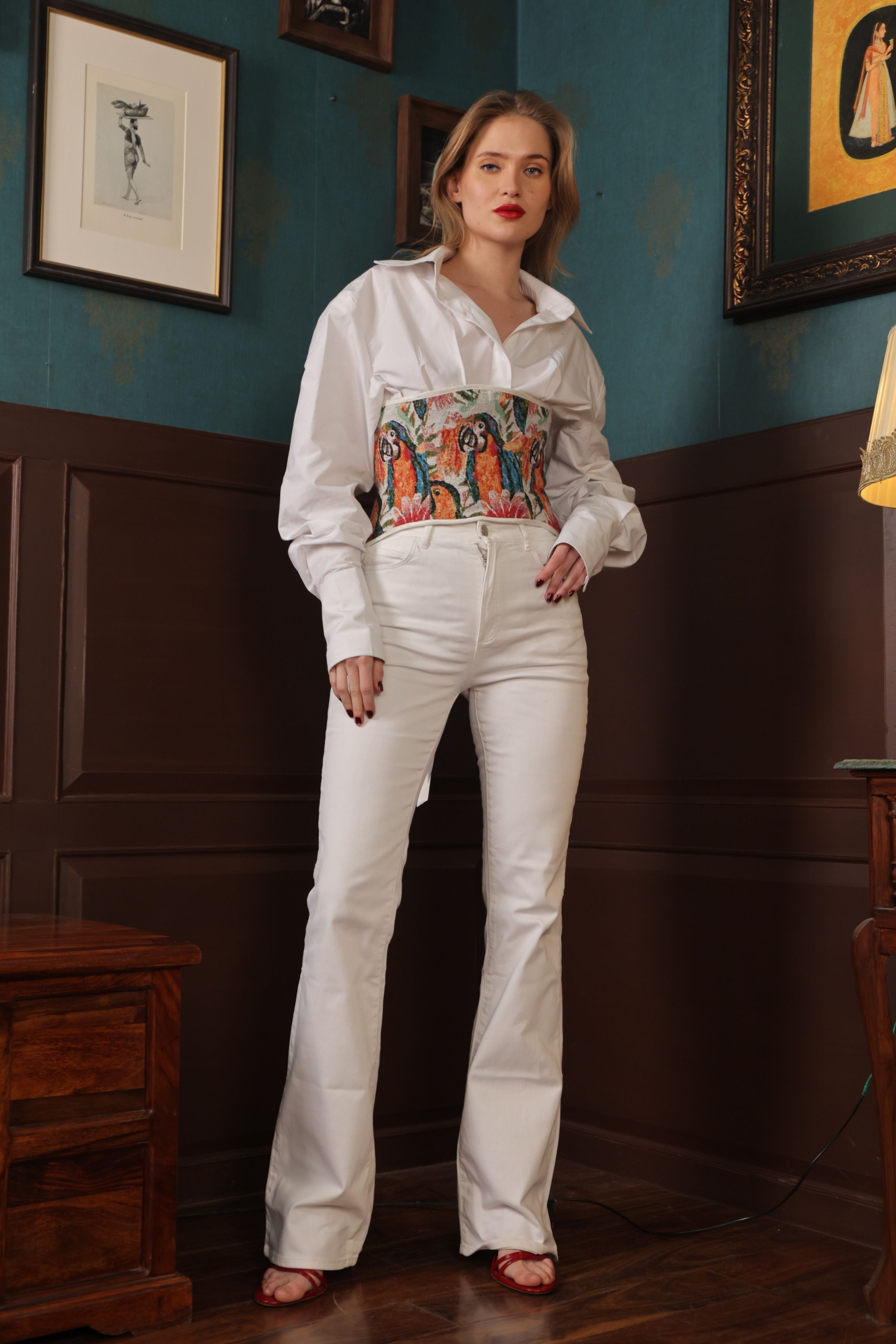 Canvas Bloom Corset Shirt