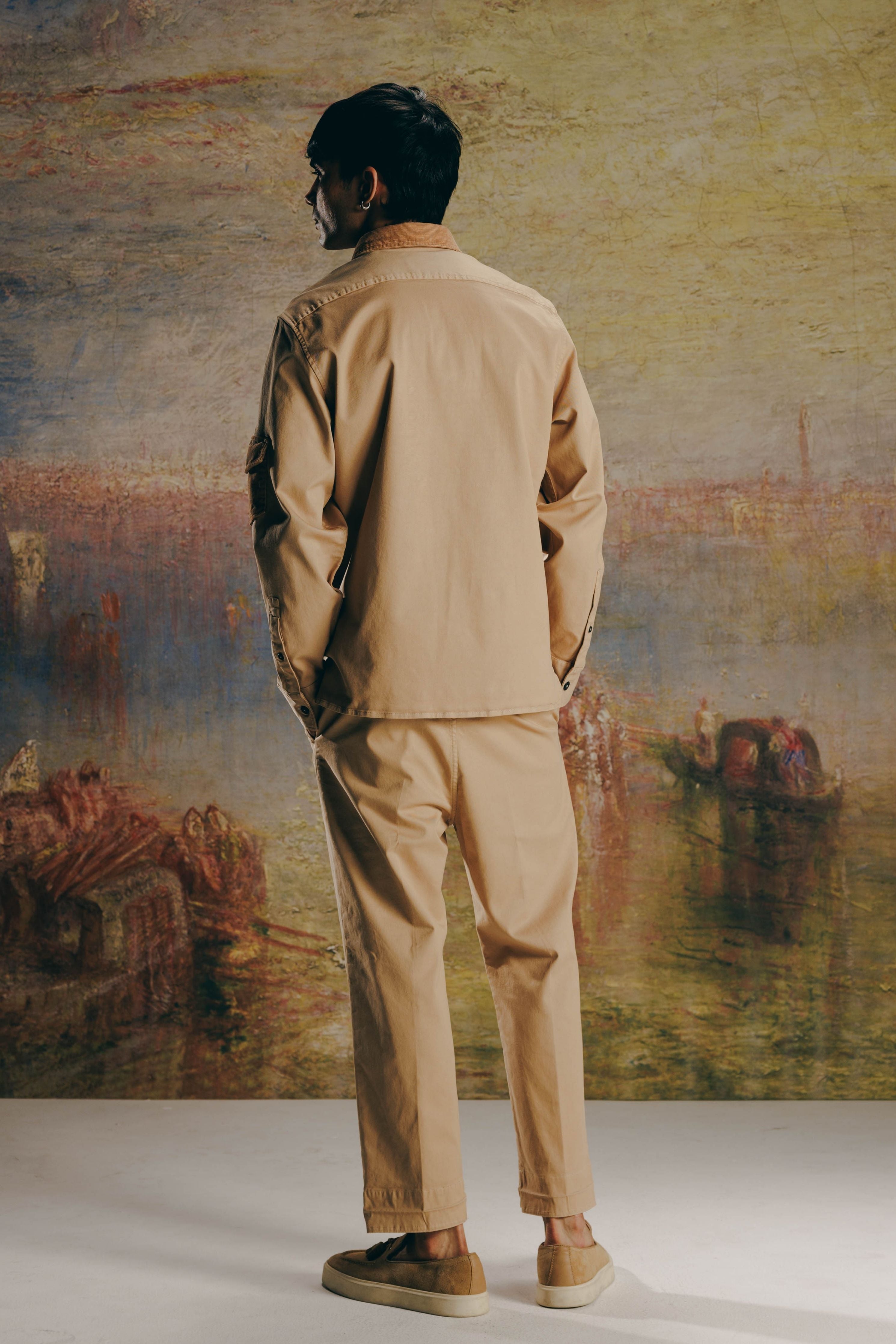 Cargo Twill Overshirt & Straight Pants Co-Ord Set