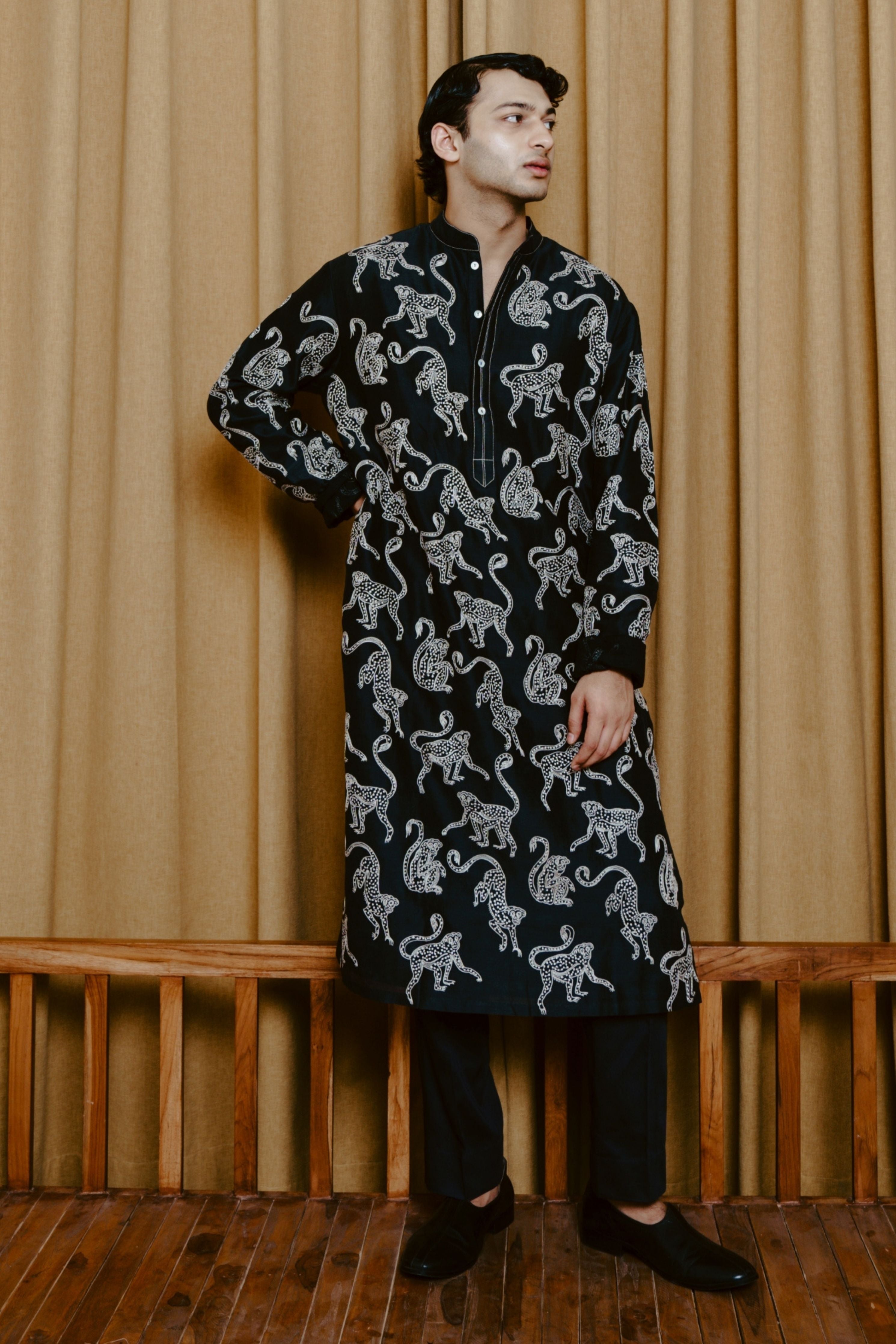 Charcoal Black Kurta Set