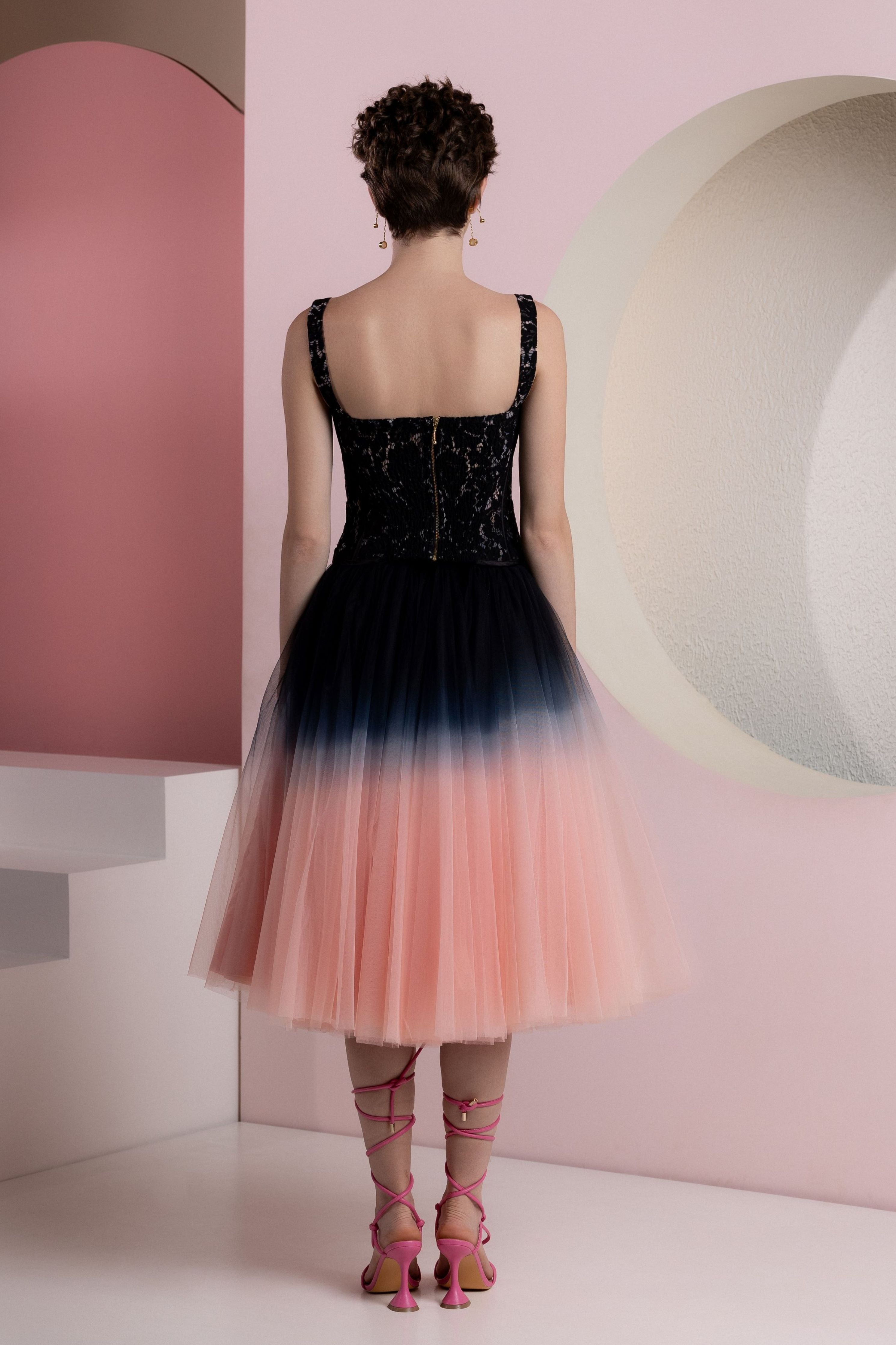 Charolette Black Pink Duotone Skirt