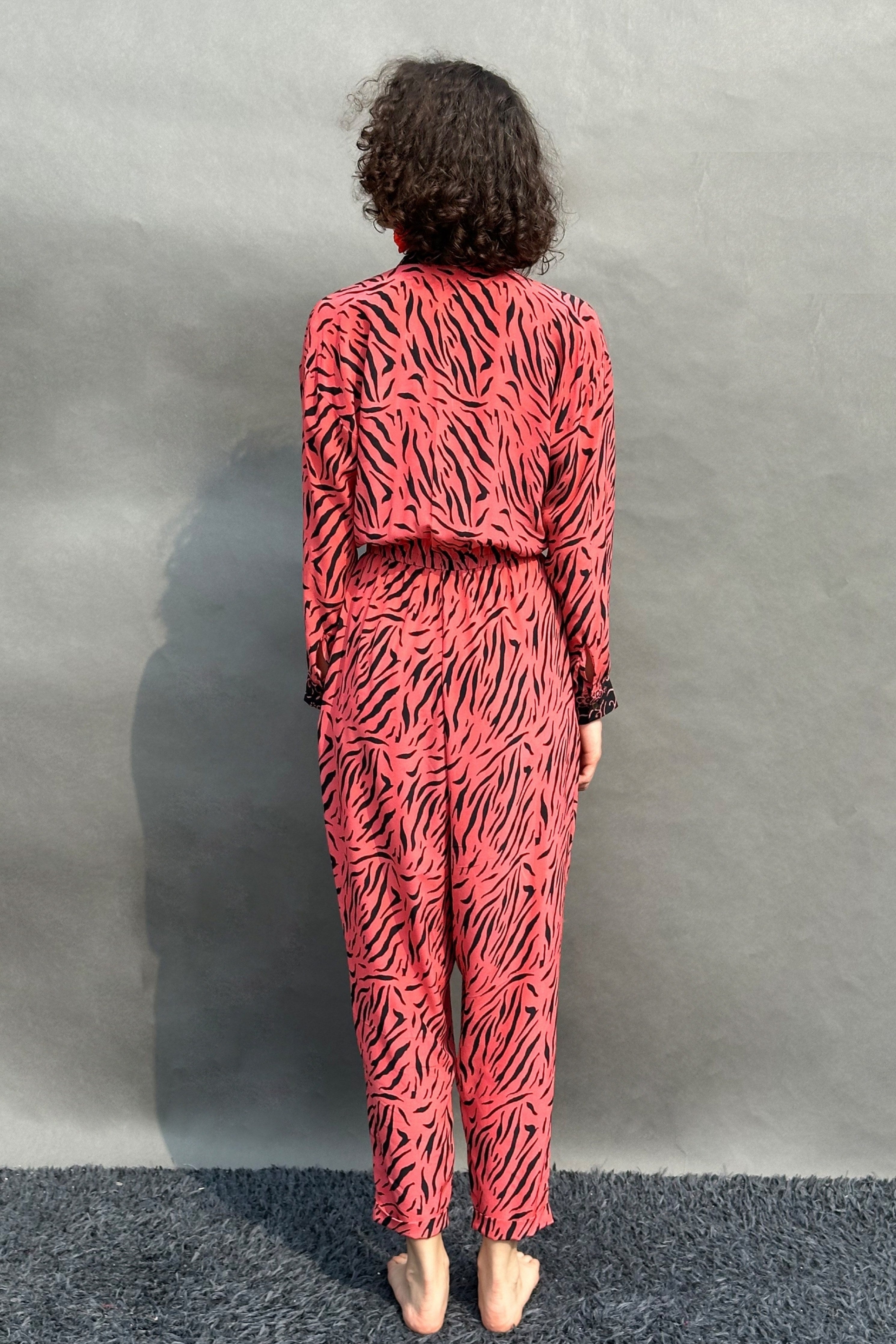 Coral Hand Printed Jumpsuit