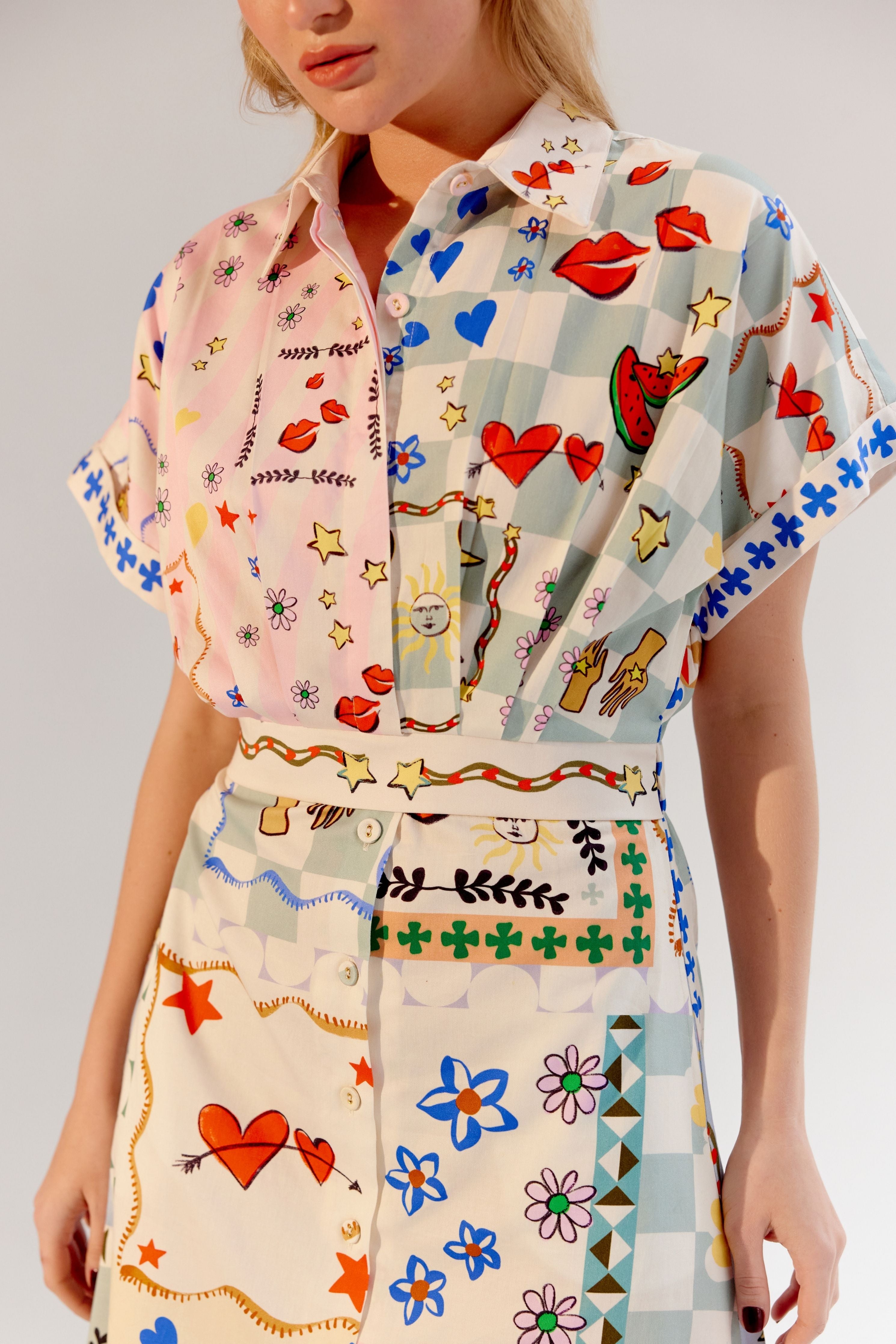 Boardgame Coral Midi Dress