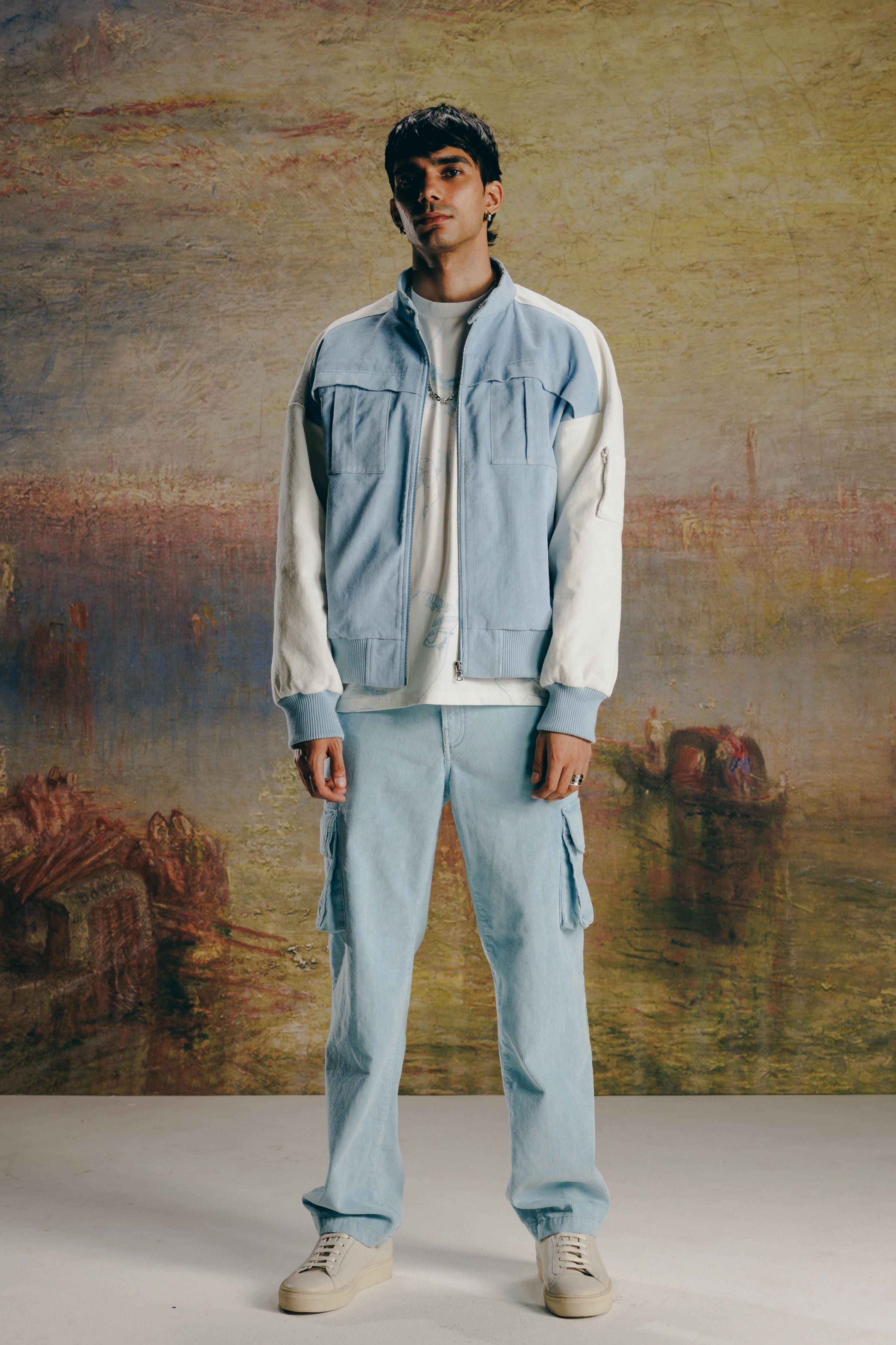 Corduroy Nehru Bomber & Corduroy Cargo Pants Co-Ord Set