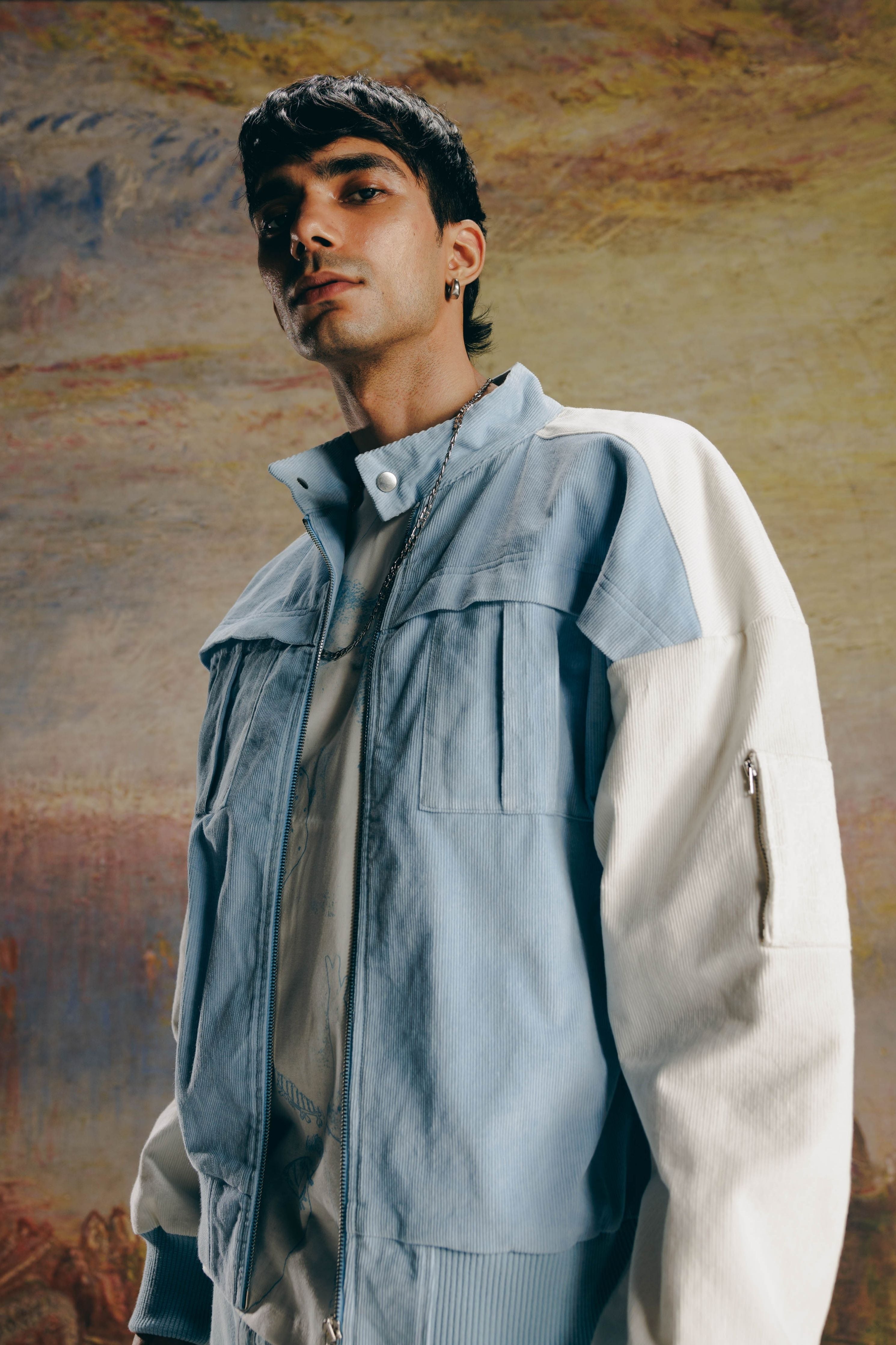 Corduroy Nehru Bomber & Corduroy Cargo Pants Co-Ord Set