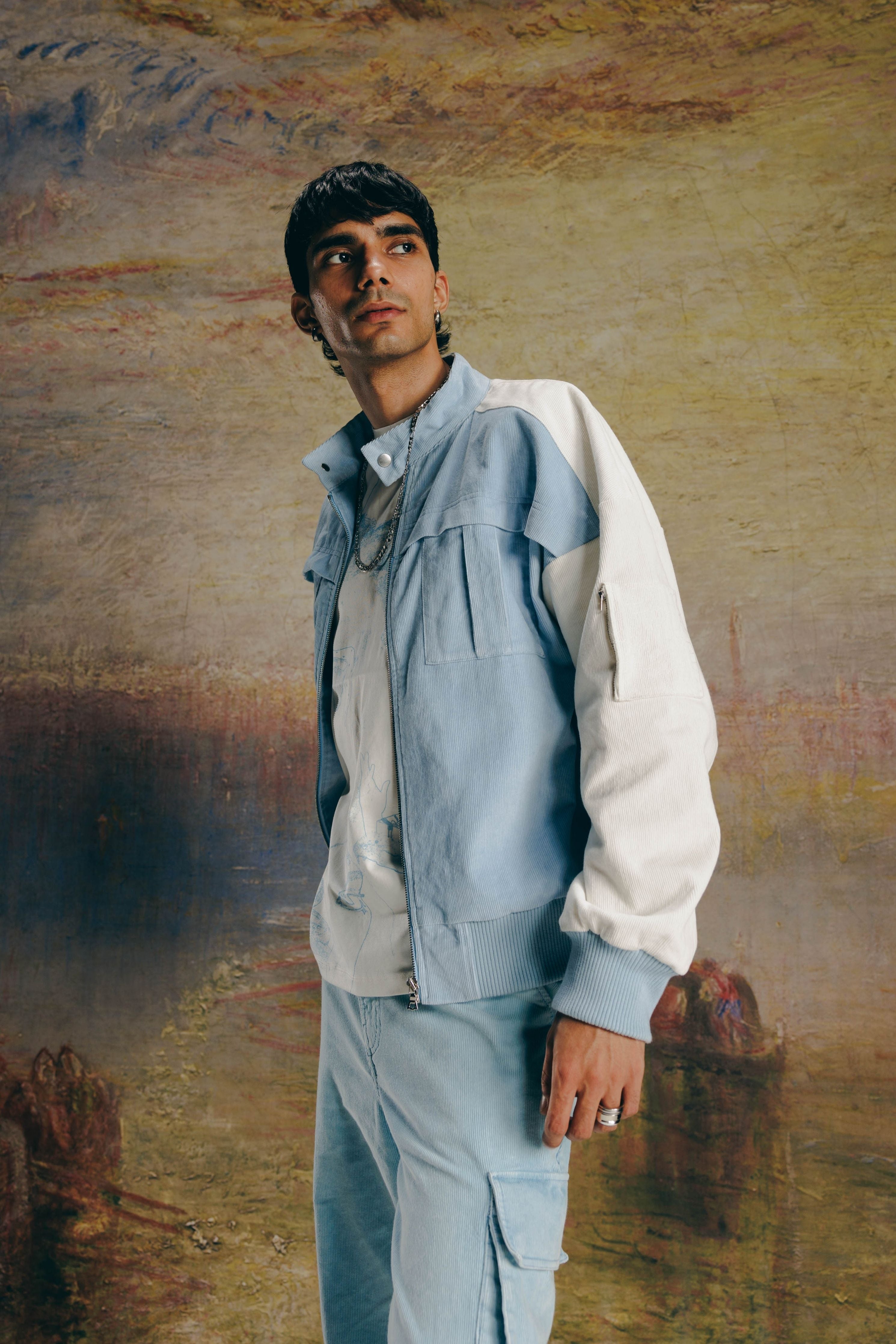 Corduroy Nehru Bomber & Corduroy Cargo Pants Co-Ord Set