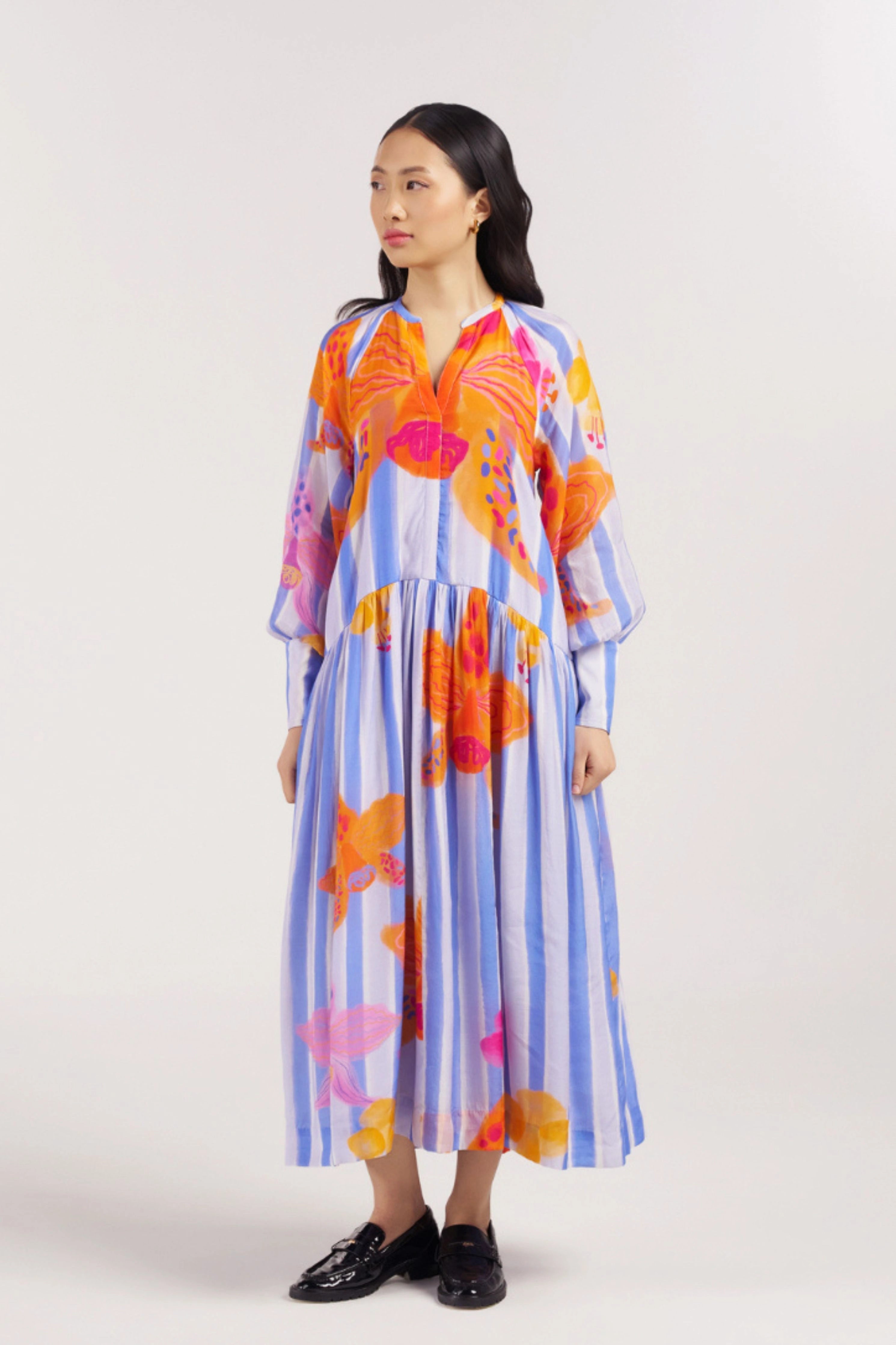 Periwinkle Maxi Shirt Dress