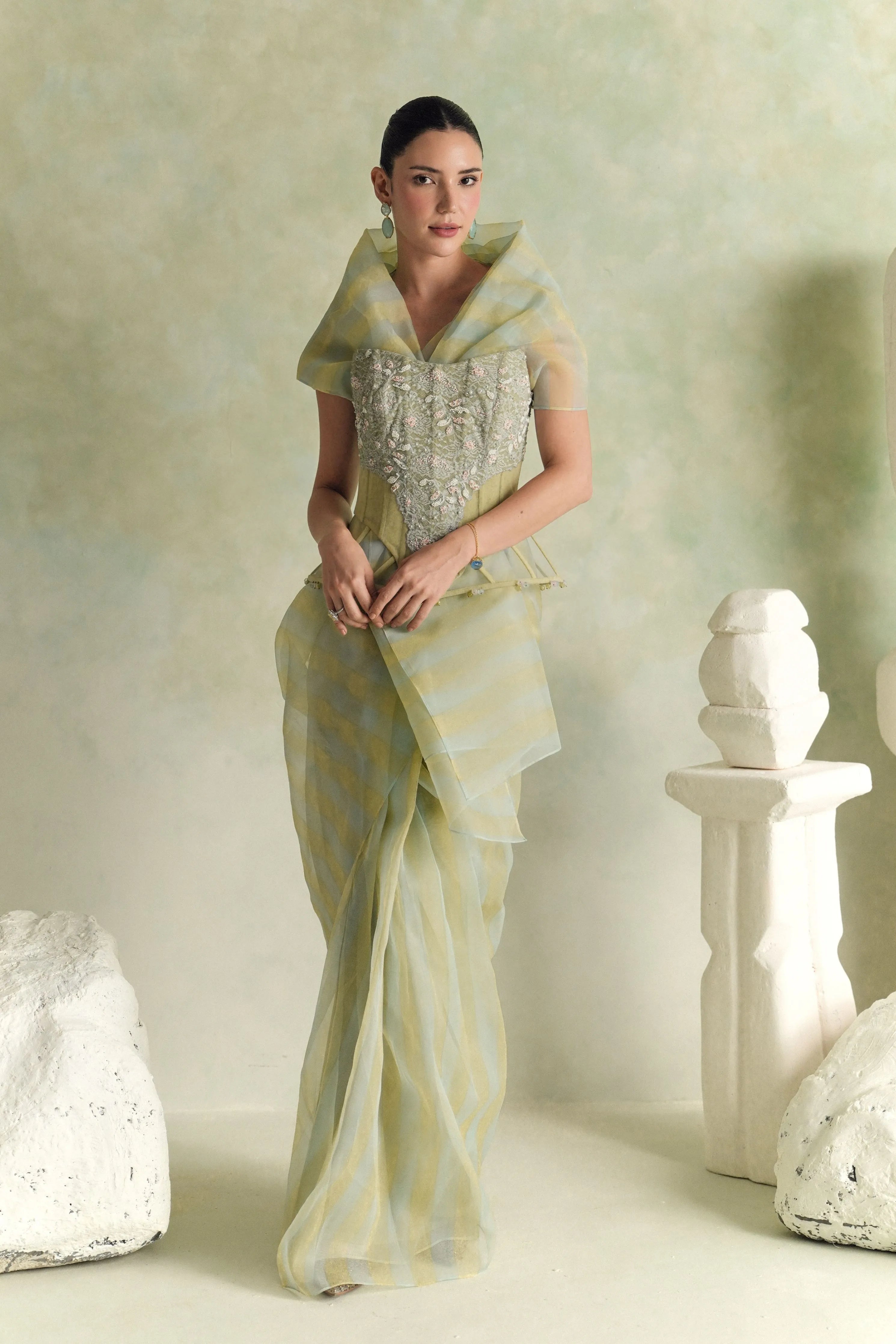 Riviera Draped Saree Set