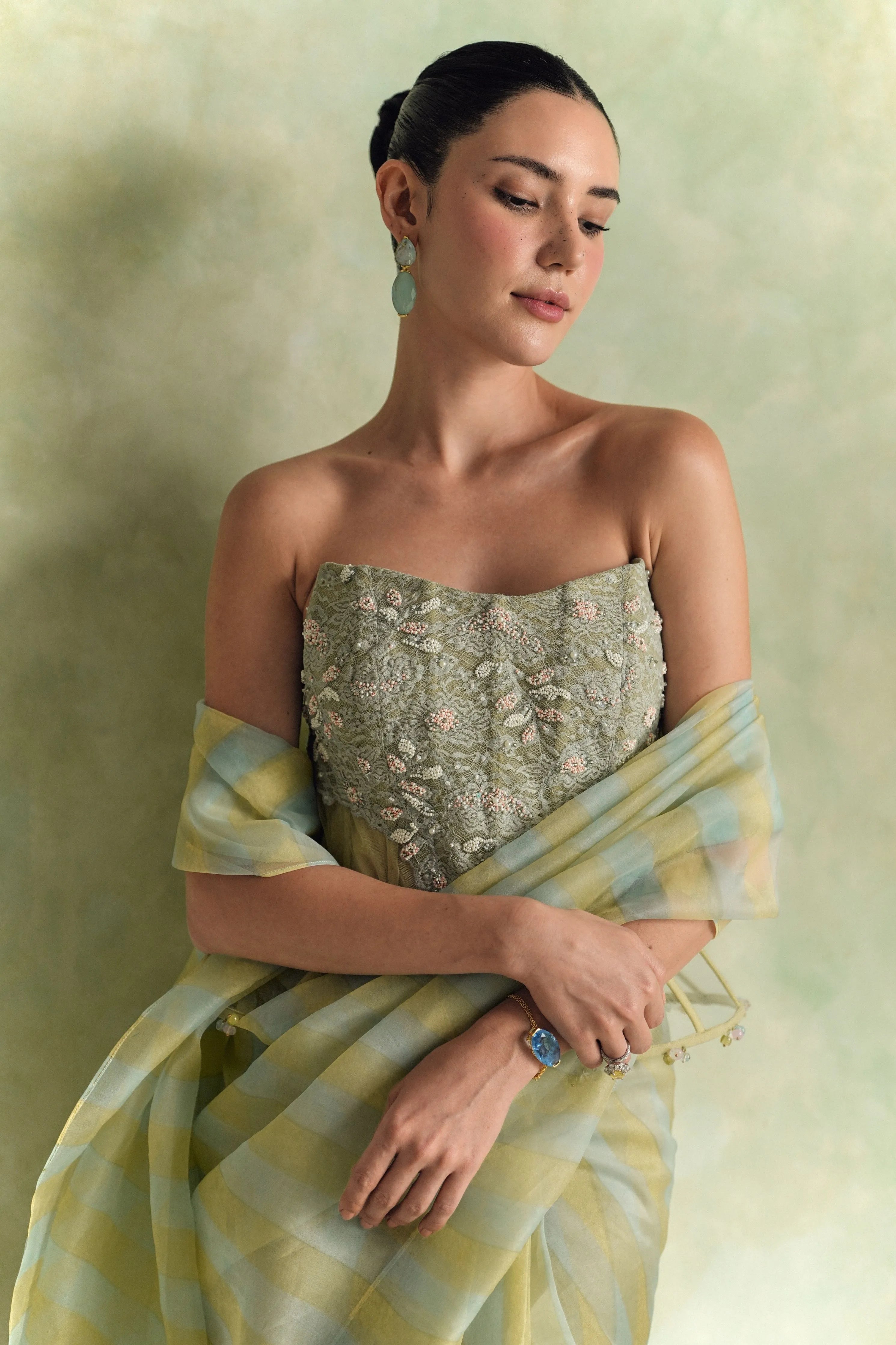 Riviera Draped Saree Set