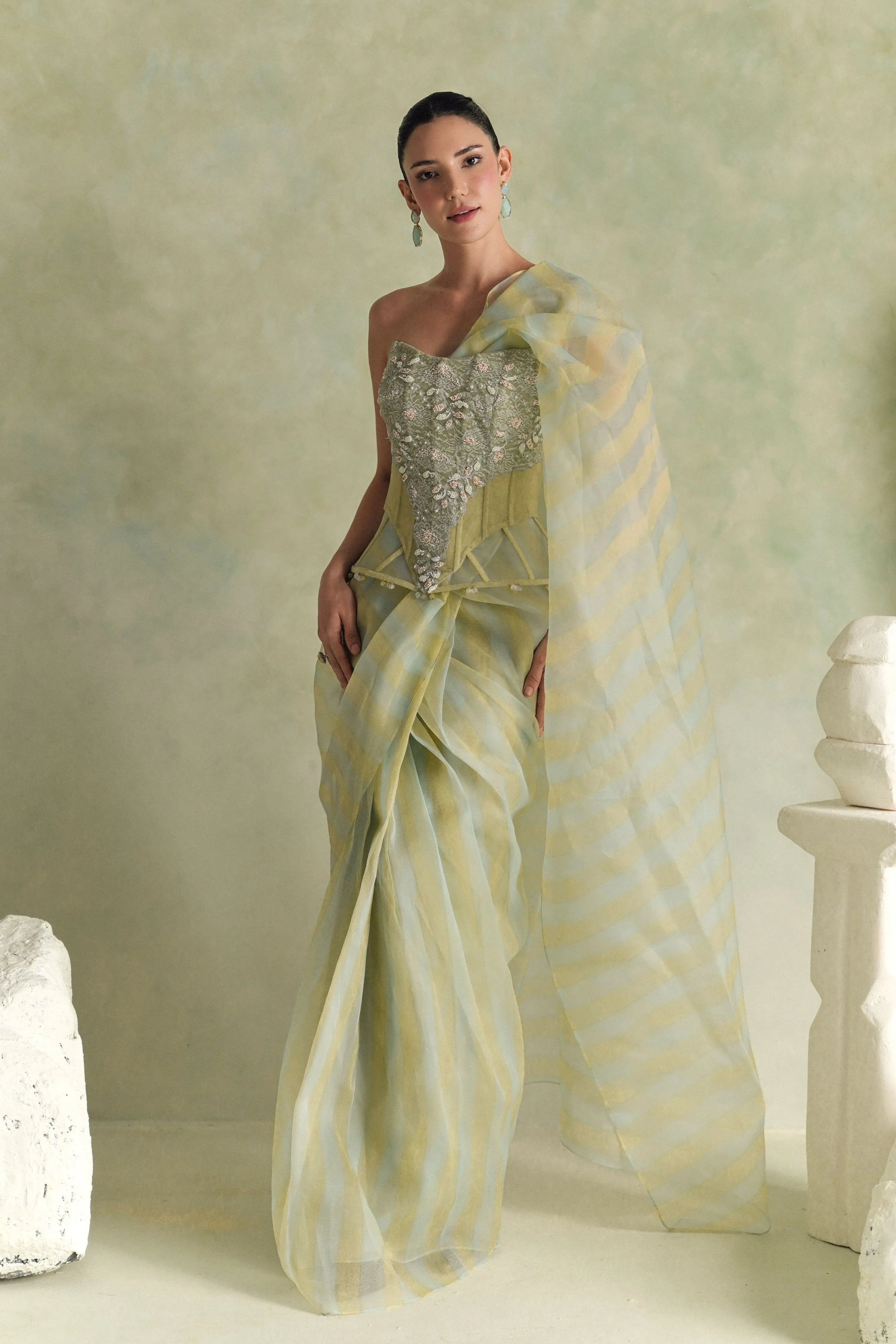 Riviera Draped Saree Set