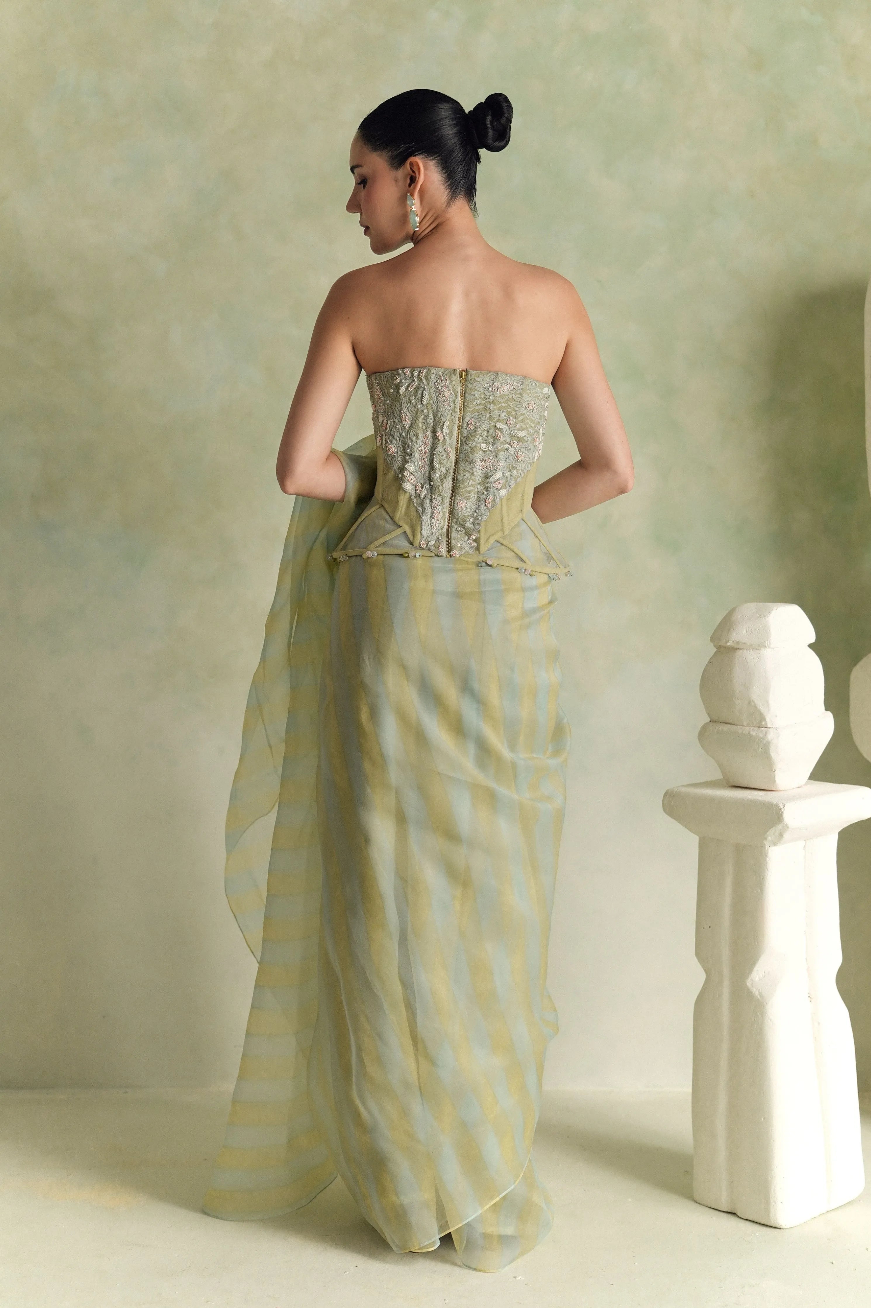Riviera Draped Saree Set