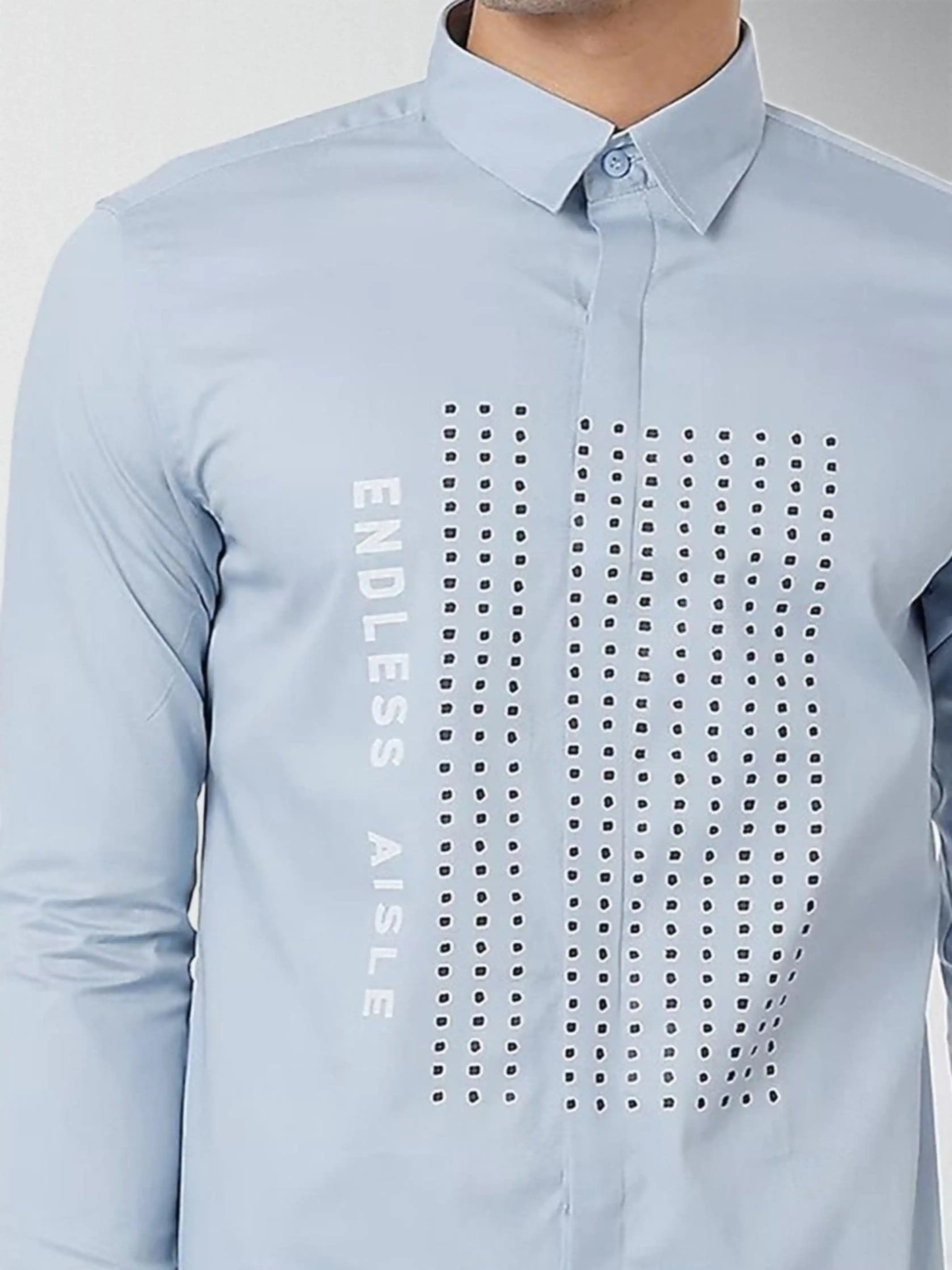 Printed Blue Shirt