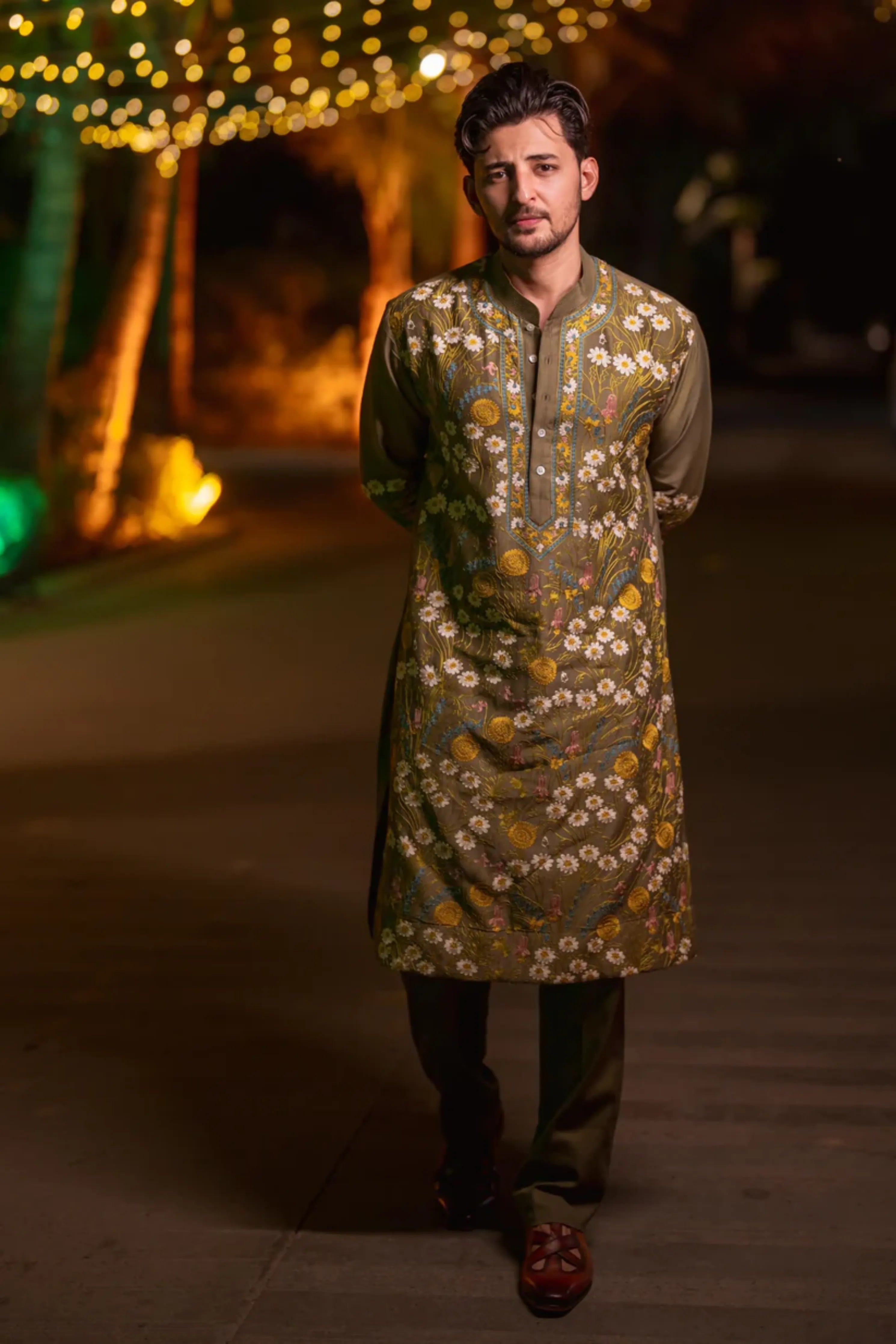 Darshan Raval In Olive Garden Kurta Set