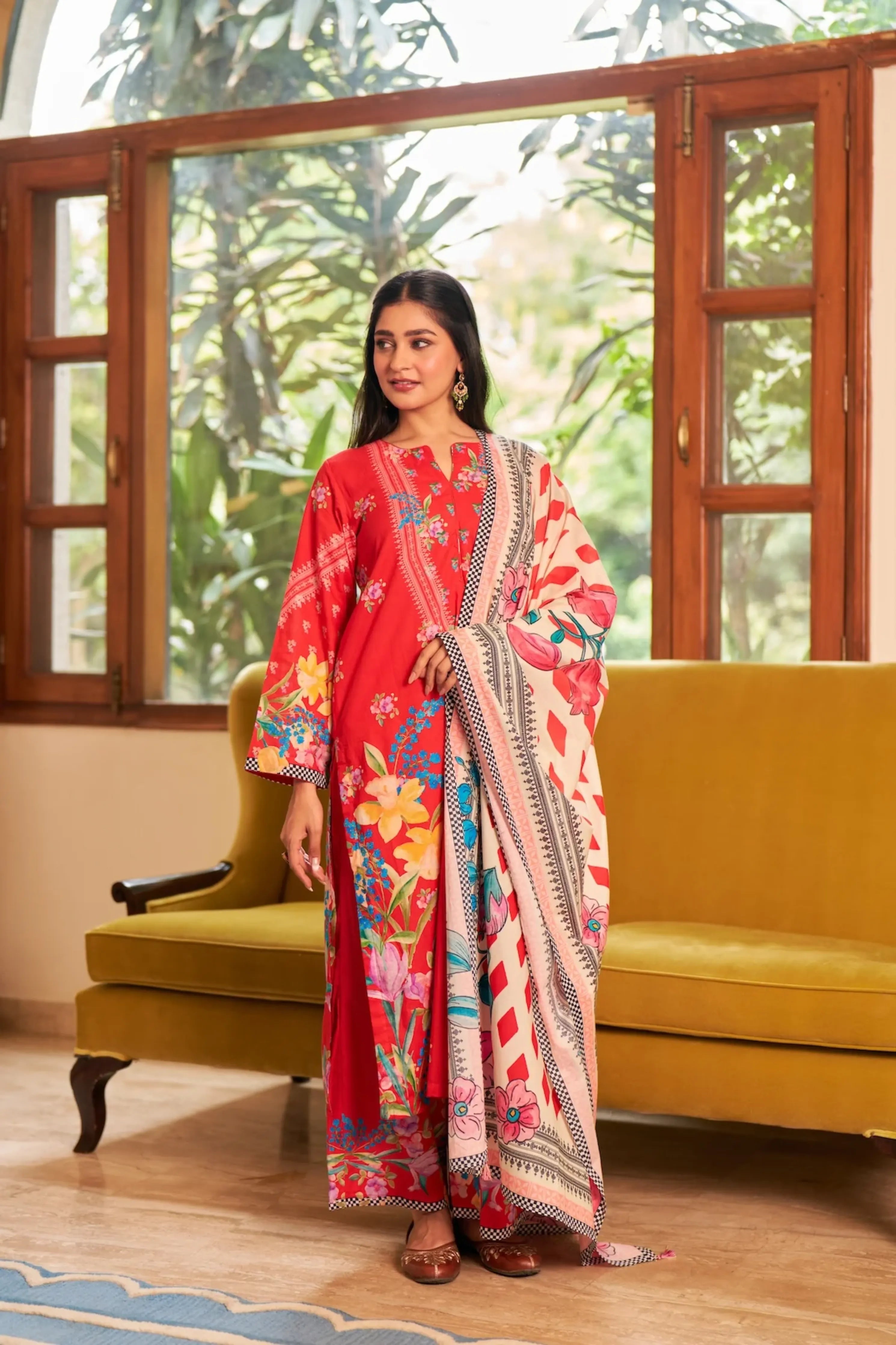 Dhwani Red Kurta Set