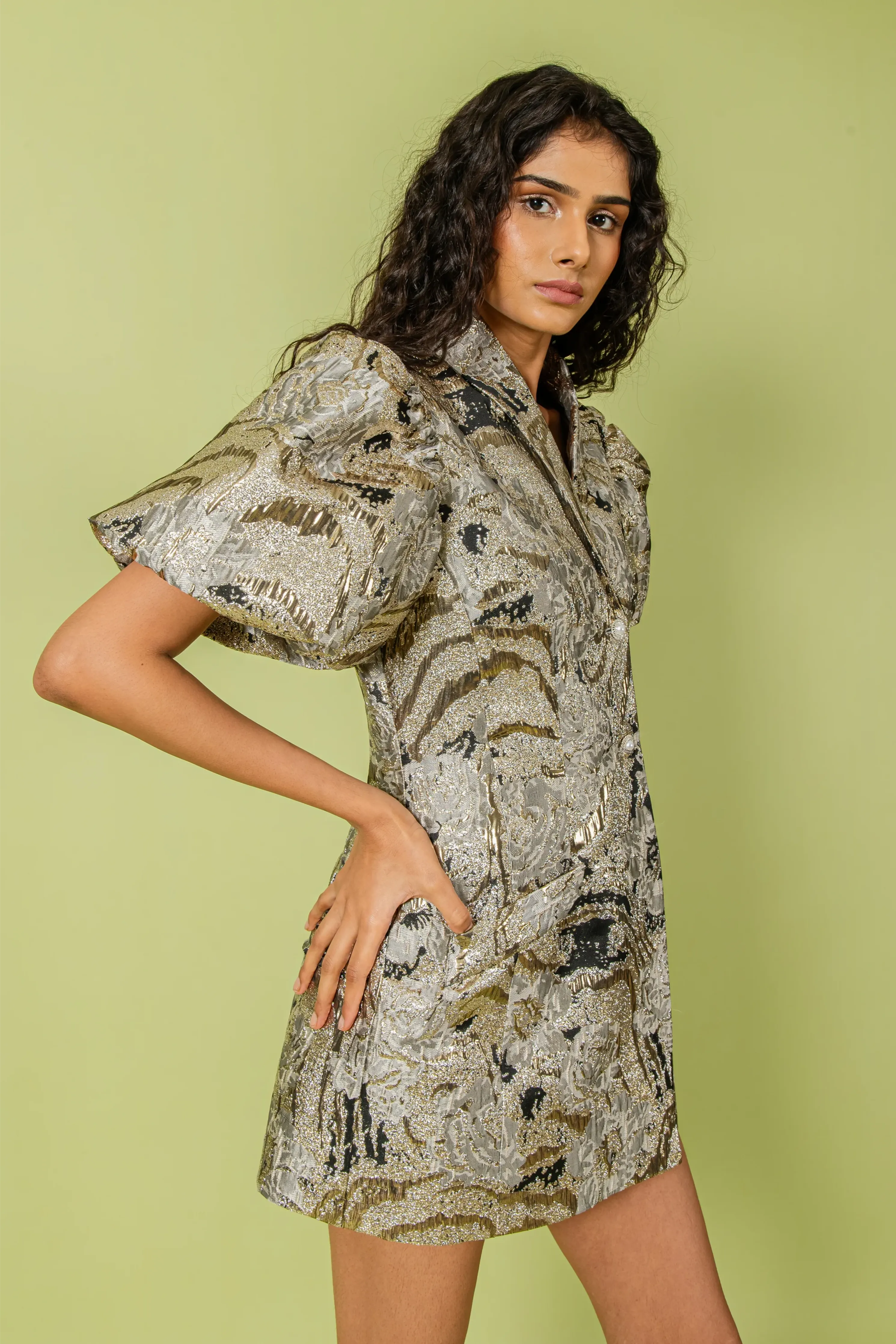 Shawl Collar Mini Blazer Dress