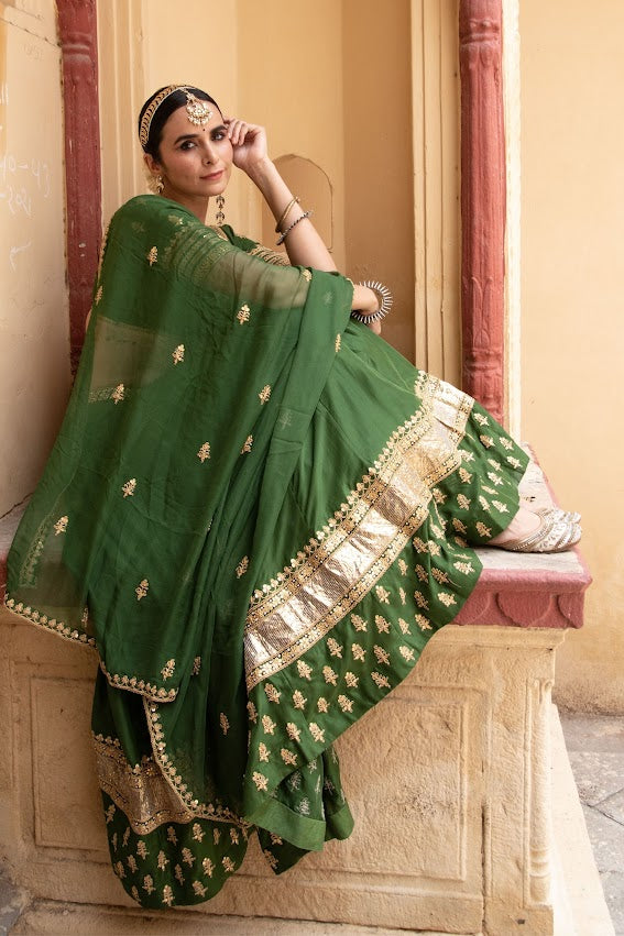 Dark Green Lehenga Set