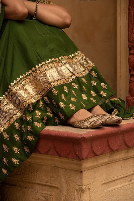 Dark Green Lehenga Set