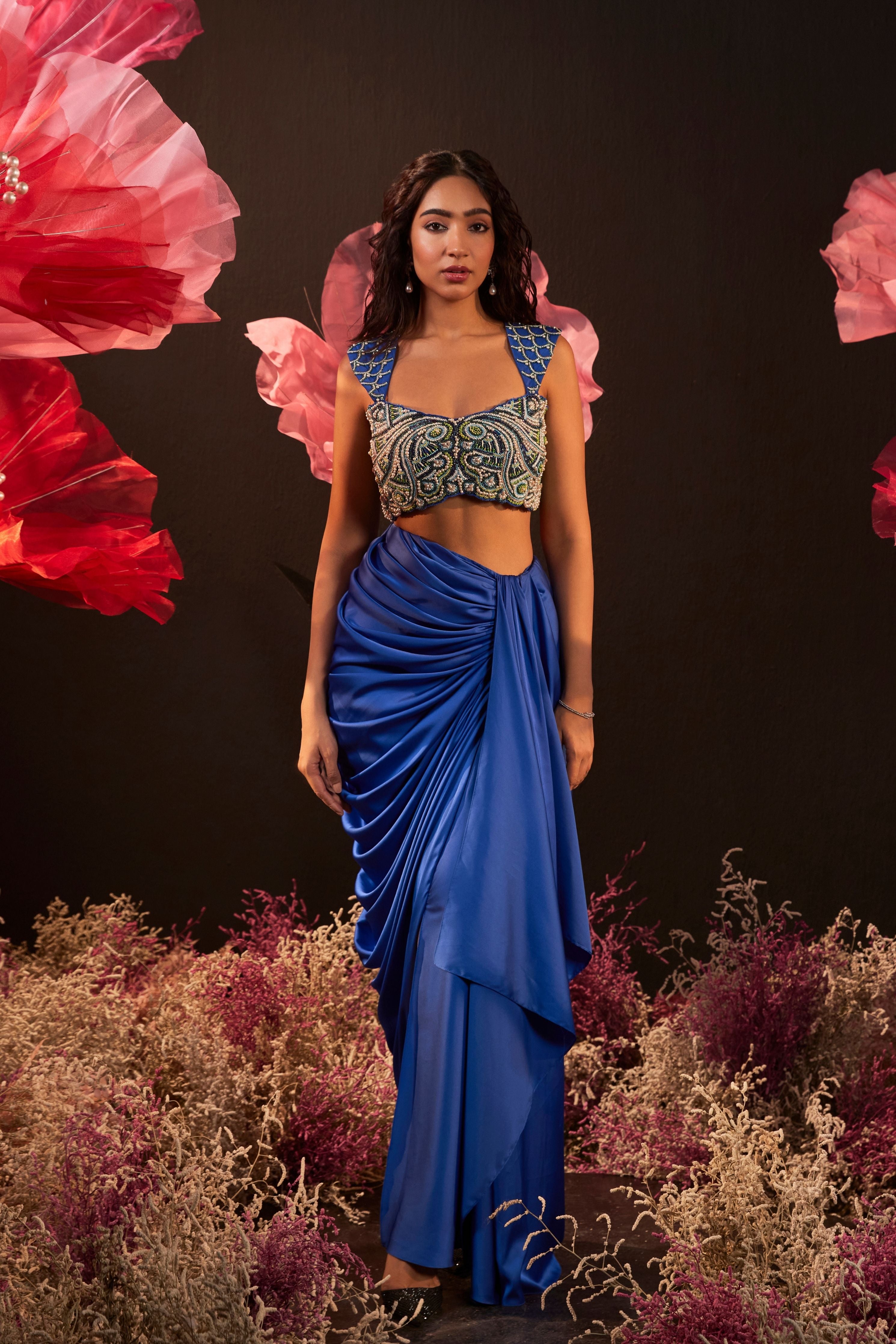 Desi Girl Drape Skirt Set