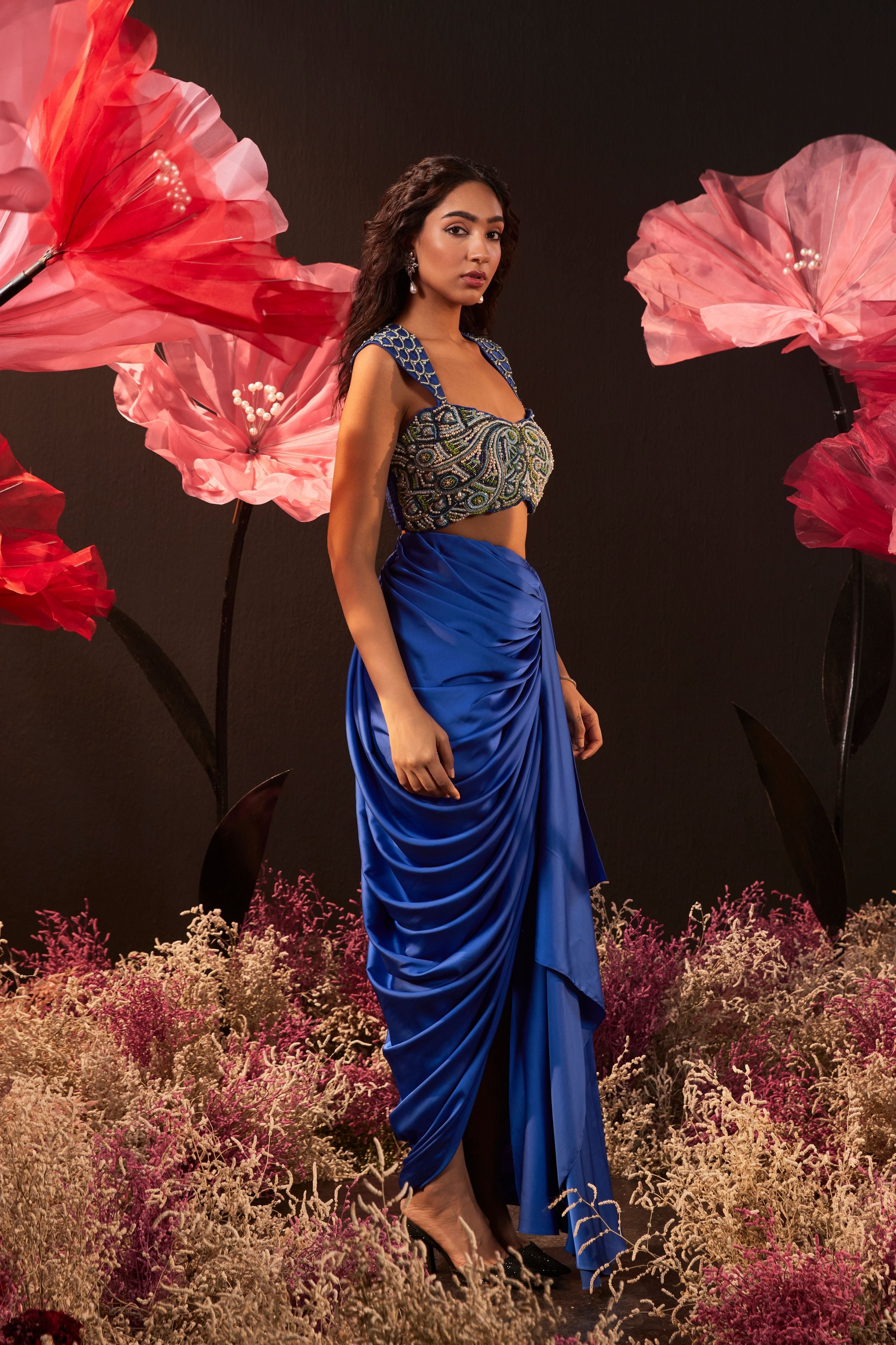 Desi Girl Drape Skirt Set