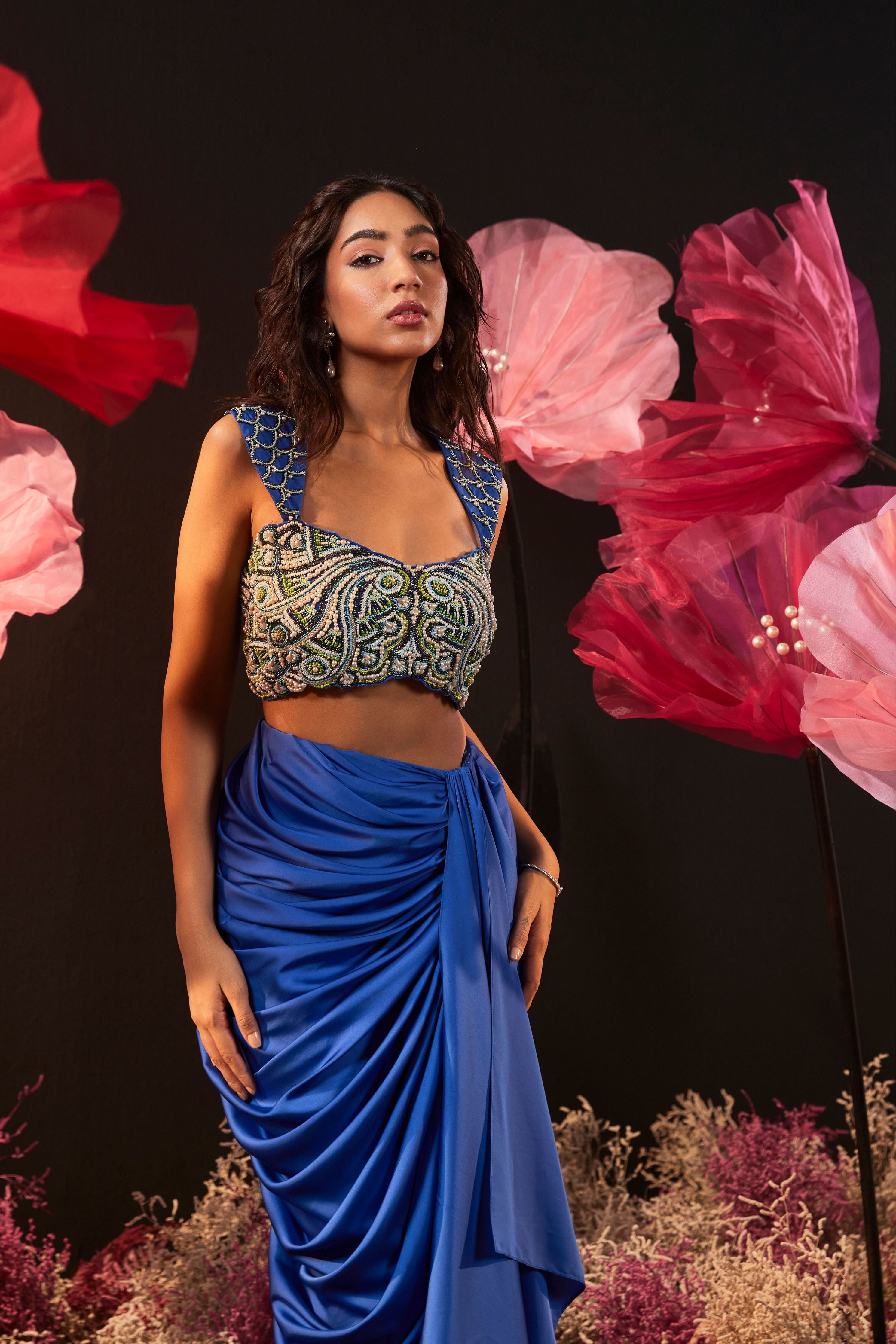 Desi Girl Drape Skirt Set