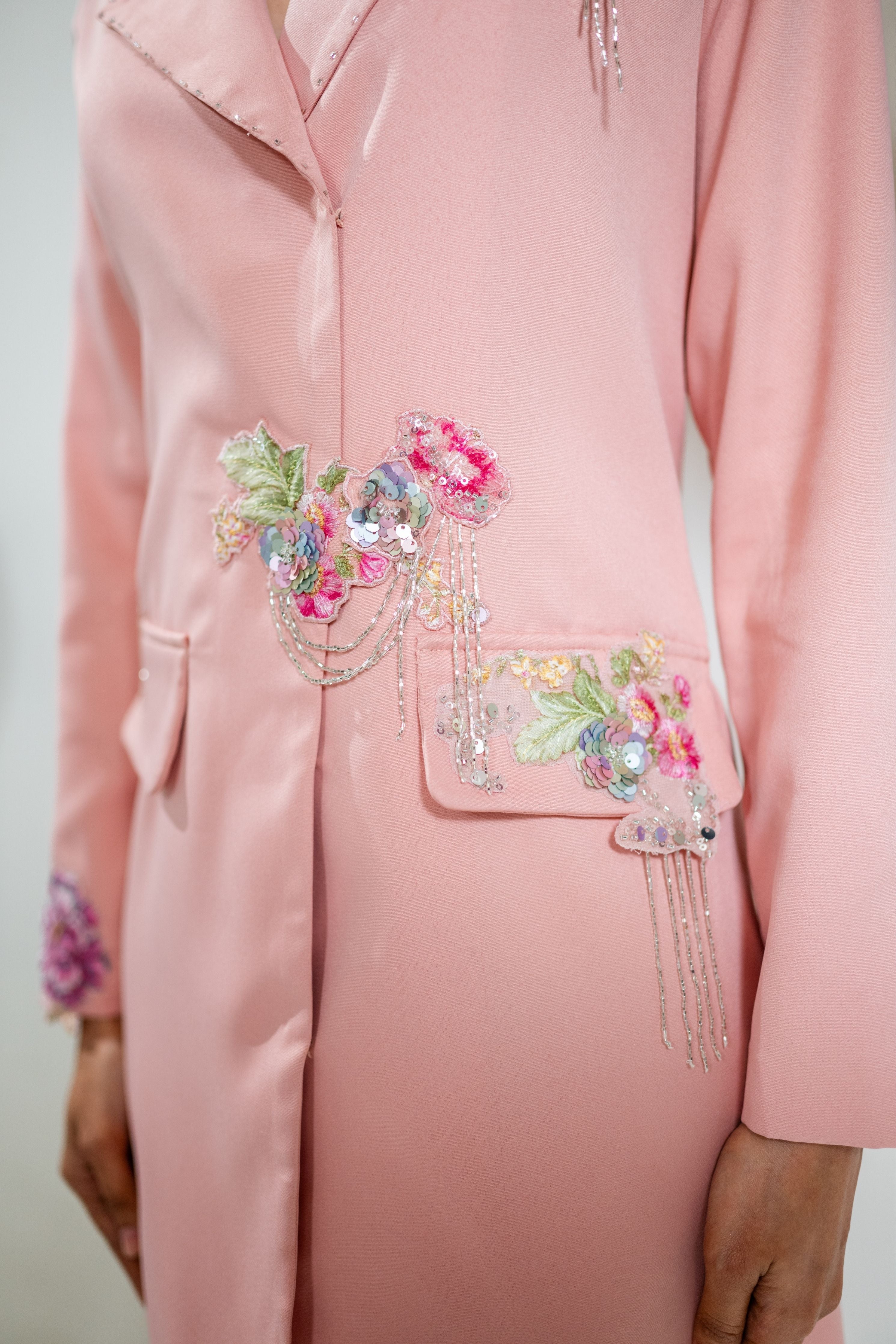 Blazer Dress With Embroidery Detailing
