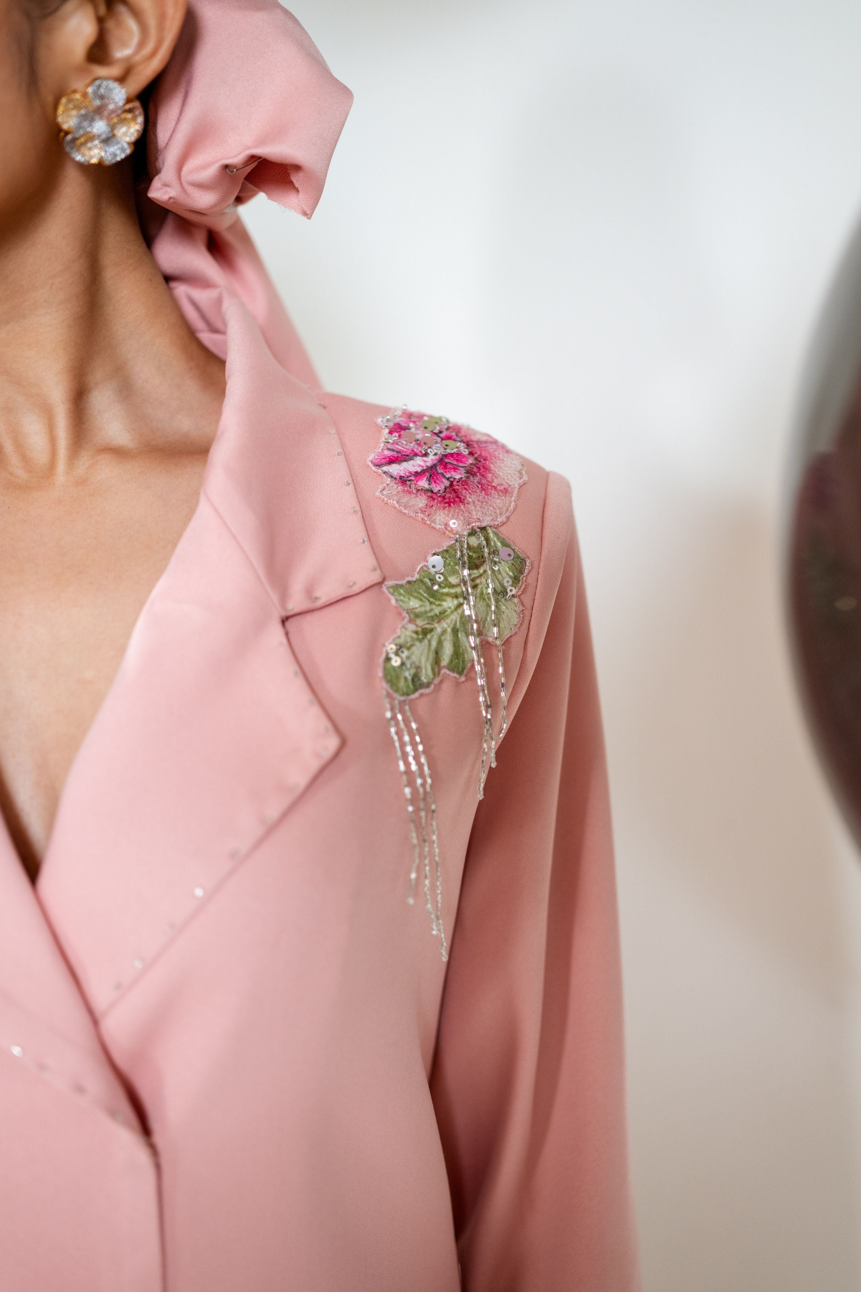 Blazer Dress With Embroidery Detailing