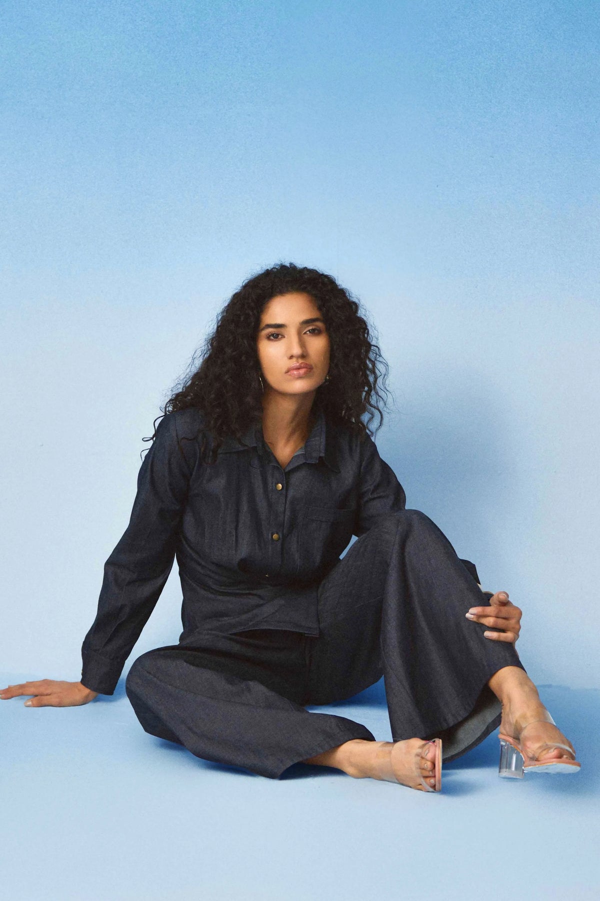 Draped Denim Set