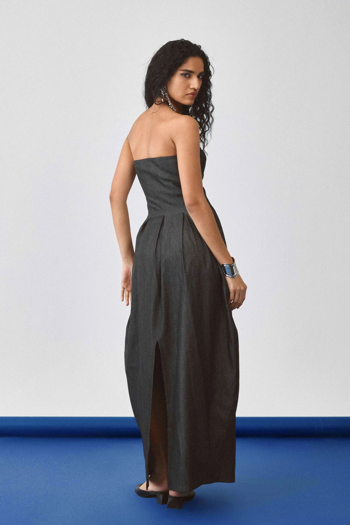 Flared Baloon Denim Dress