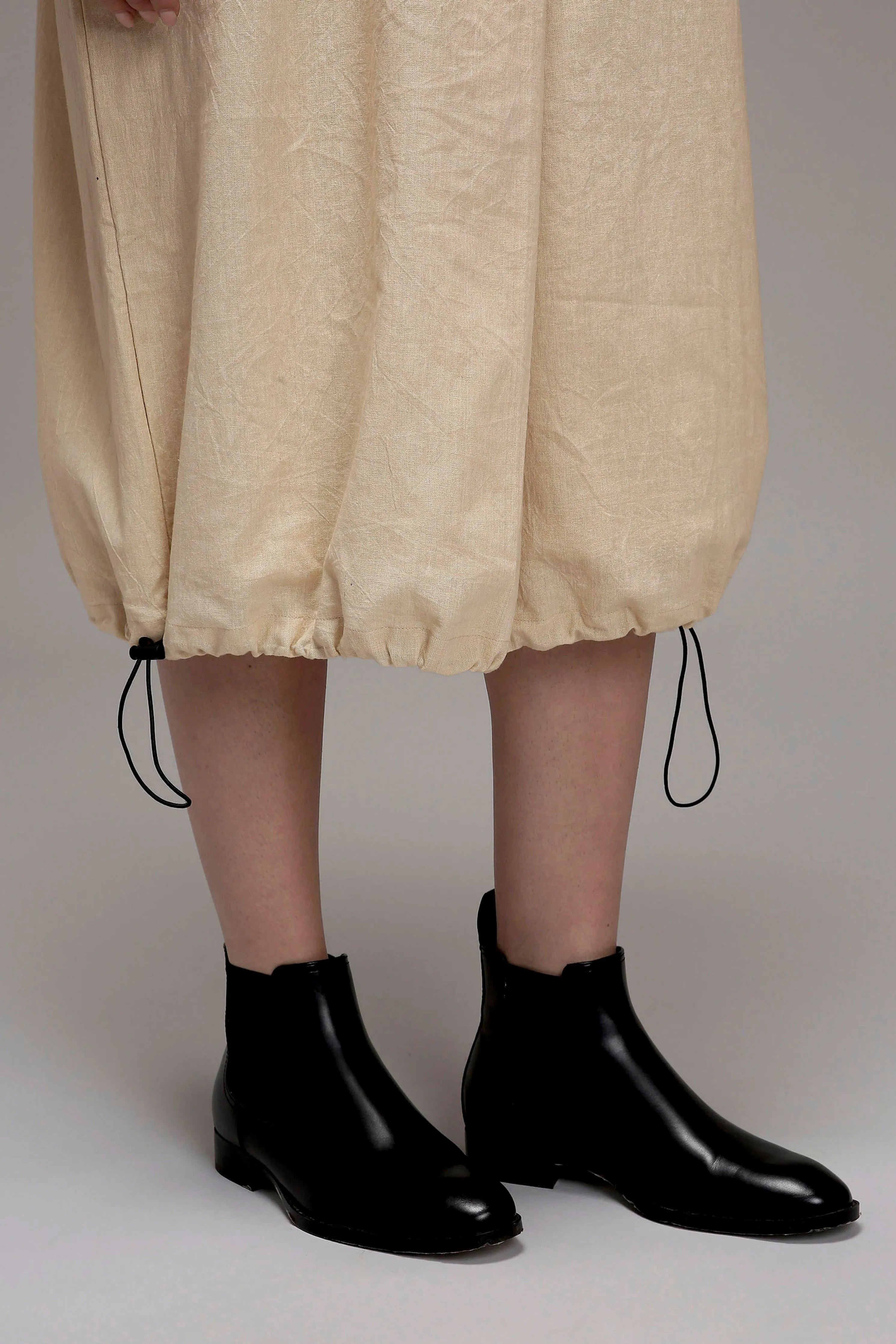 Egg-Shell Elasticated Shirt Dress