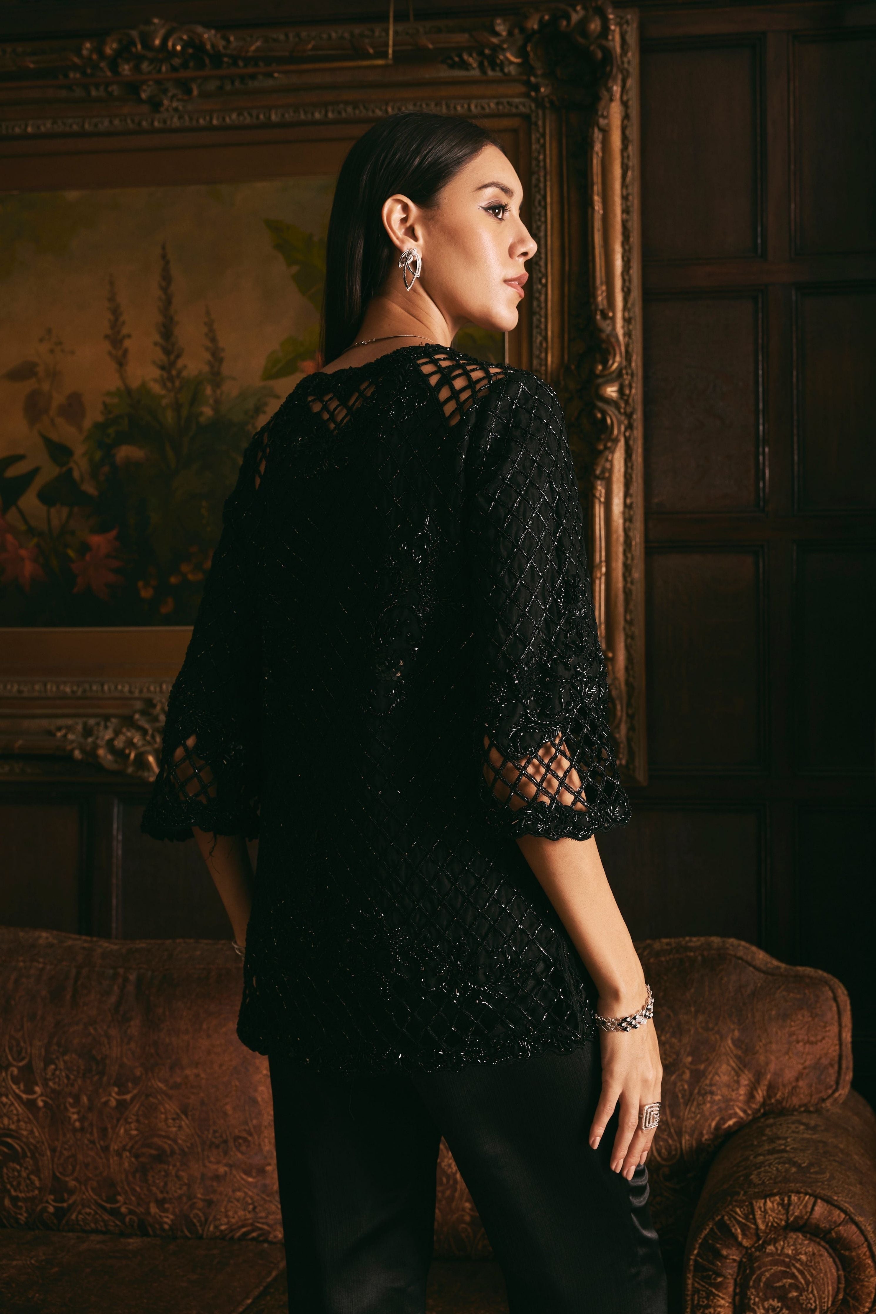 Night Bloom Indo - Western Set