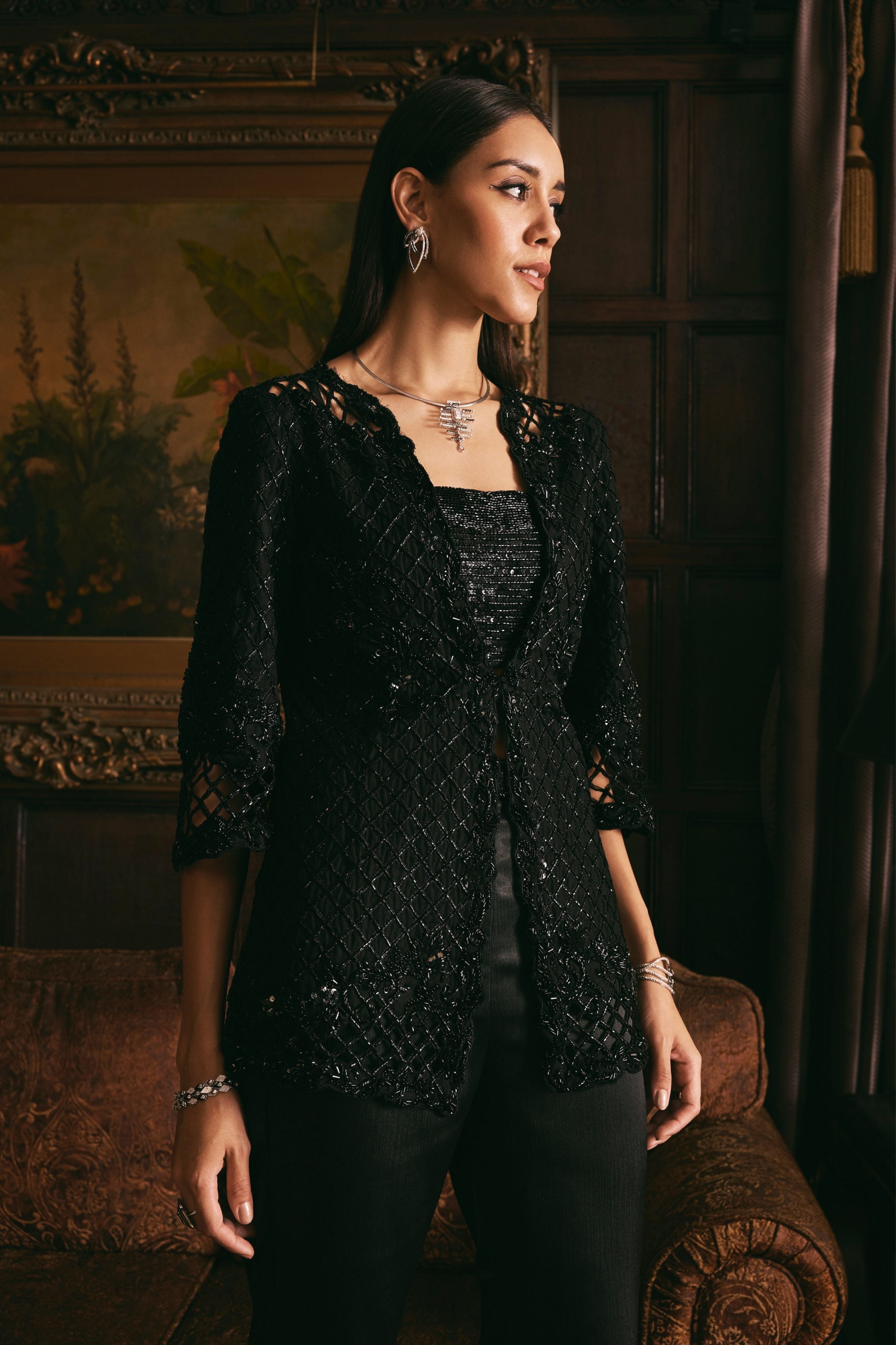 Night Bloom Indo - Western Set