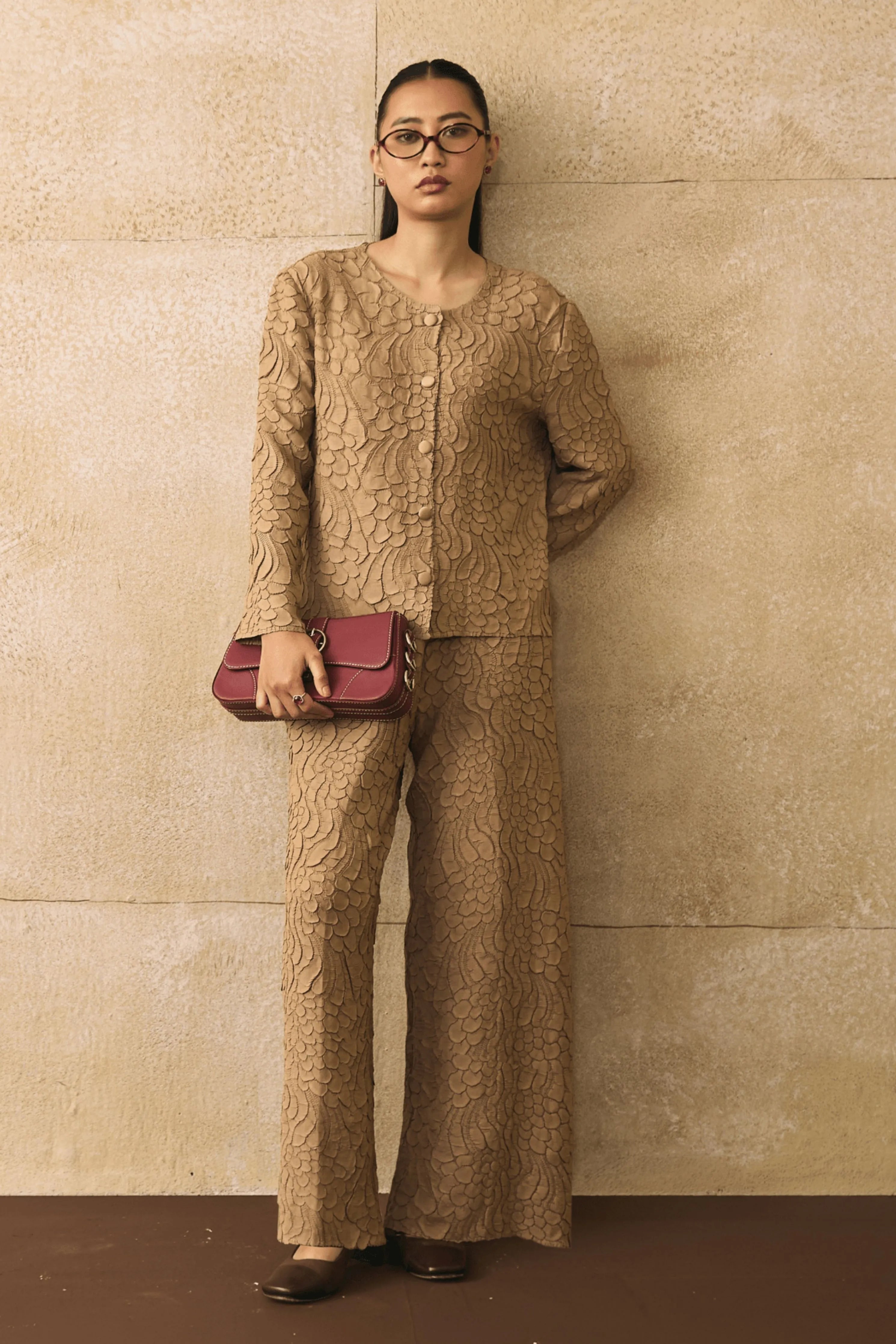 Beige Elnia Co-Ord Set