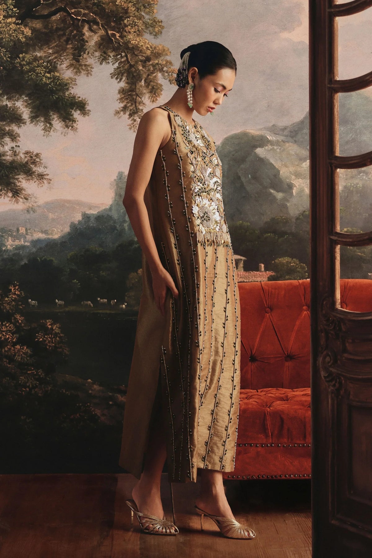 Gold Tissue Dress