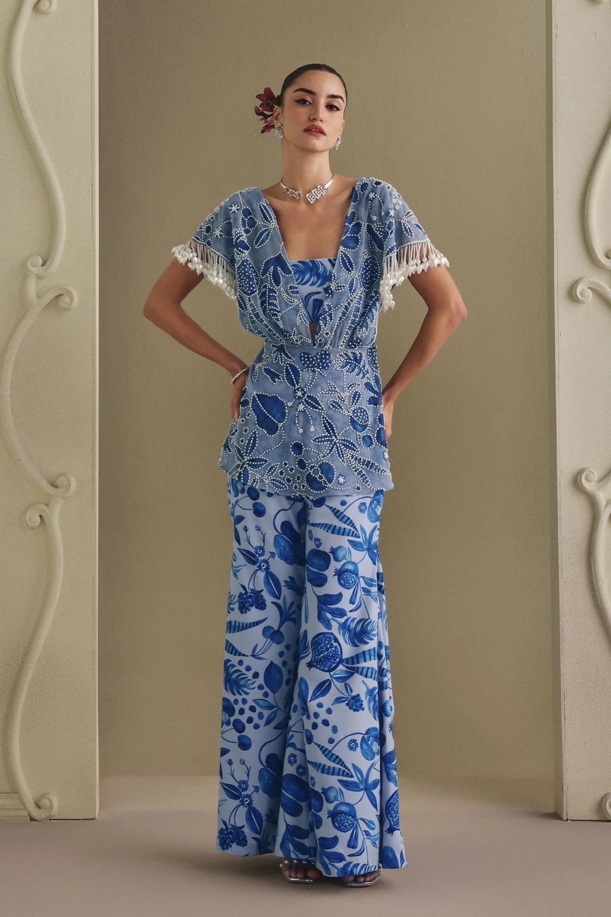 Blue Bell Bottom Co-Ord Set