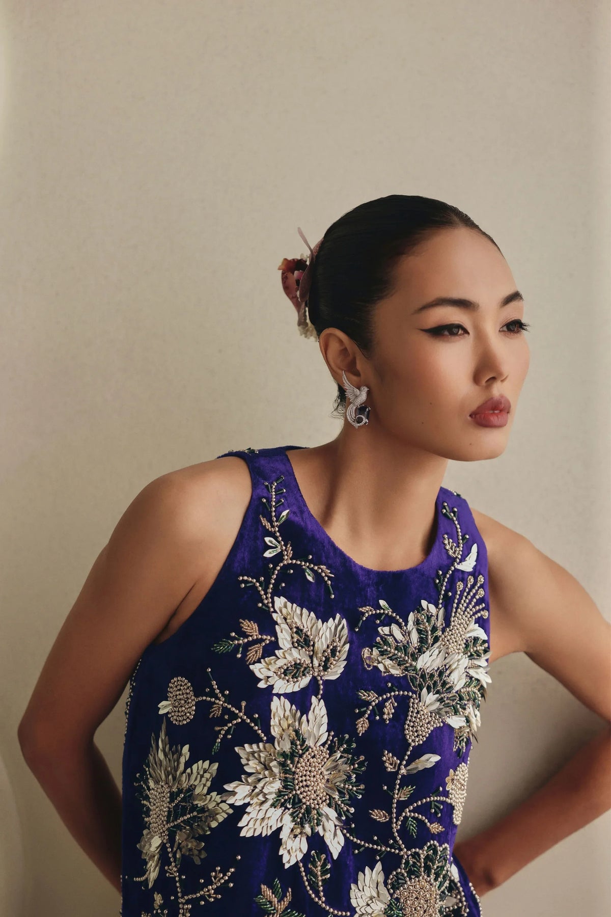 3D Floral Embellishment Dress