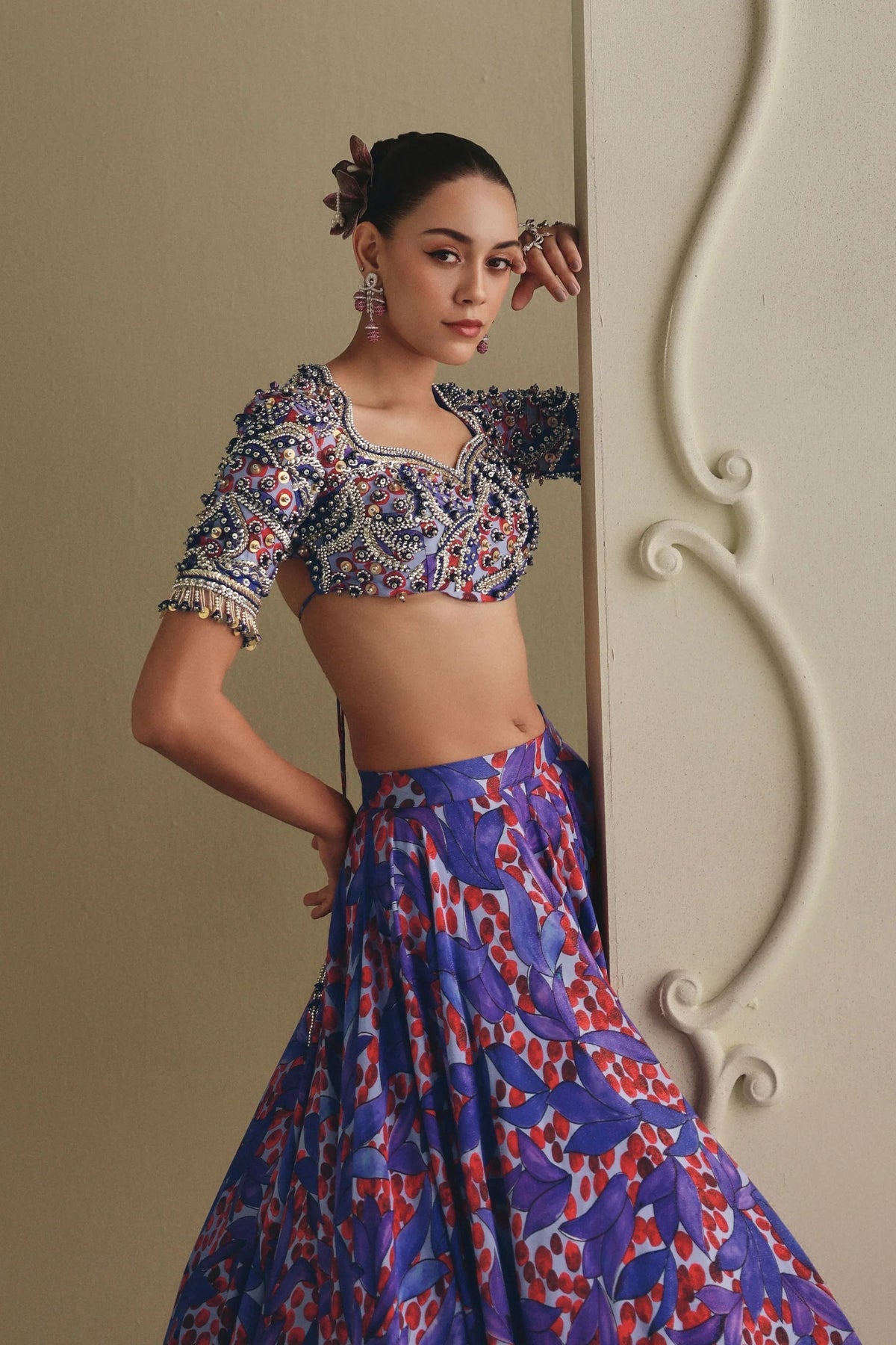 Multicolour Zari Lehenga Set