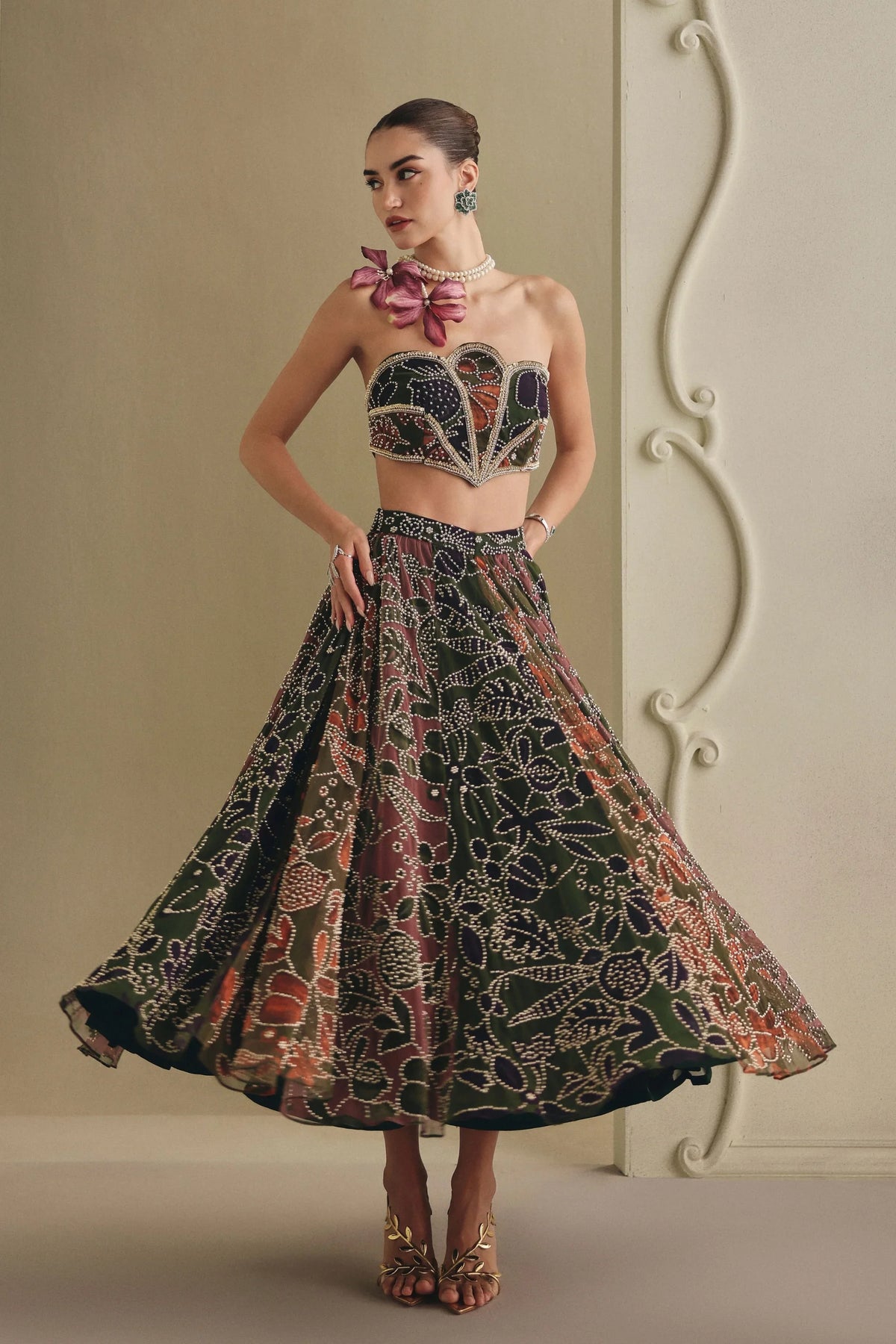 Multicolour Skirt Set