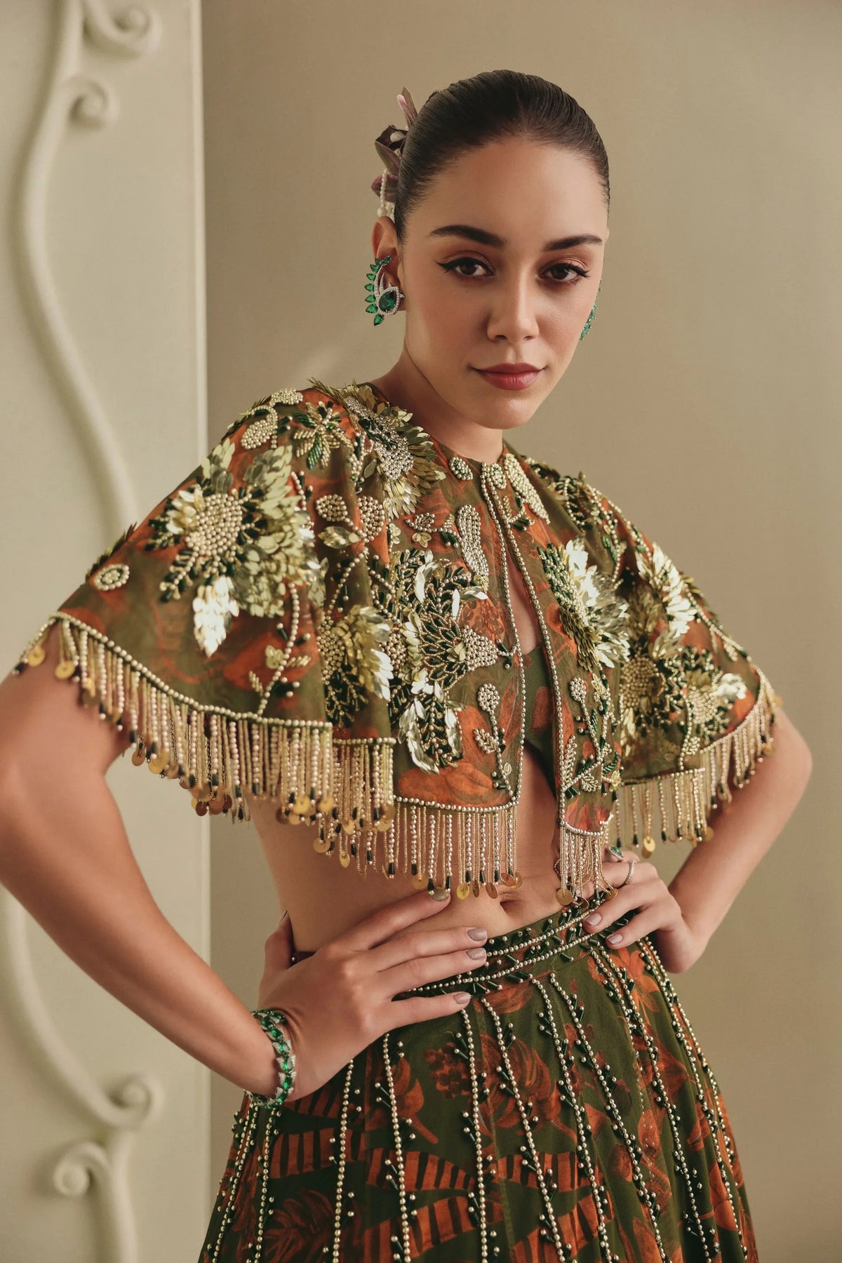 Olive Lehenga Set