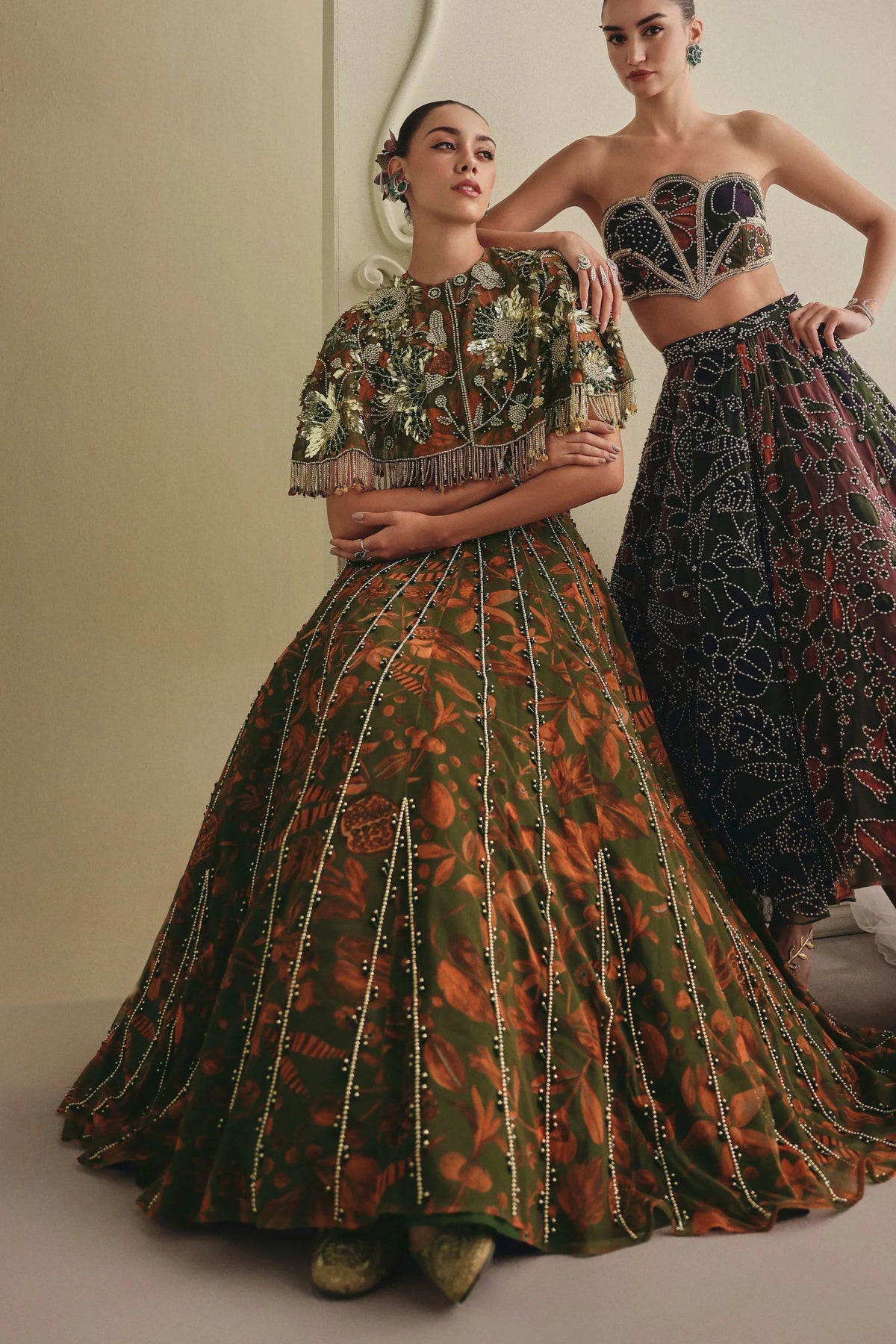 Olive Lehenga Set