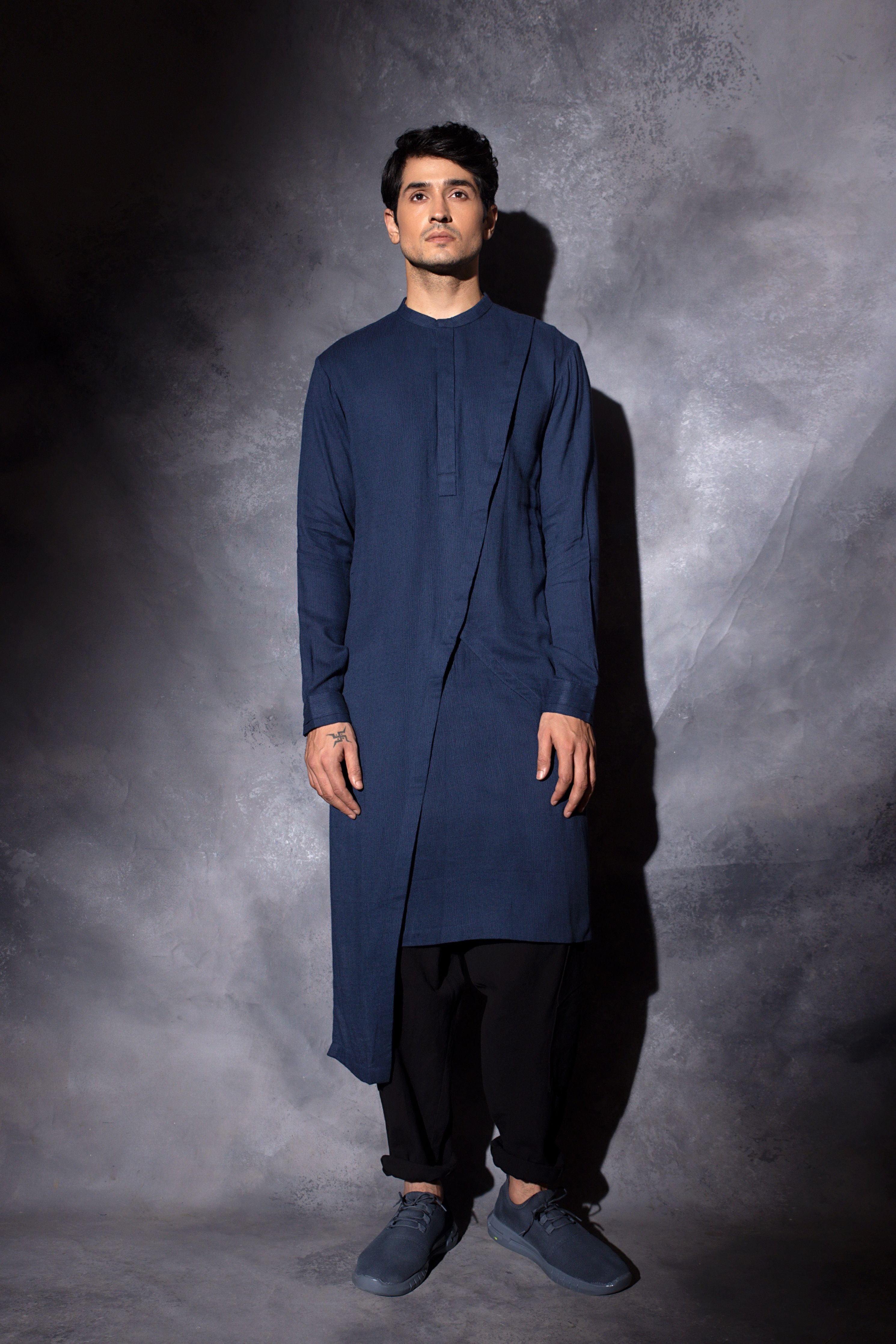 Cross Drape Half Placket Kurta