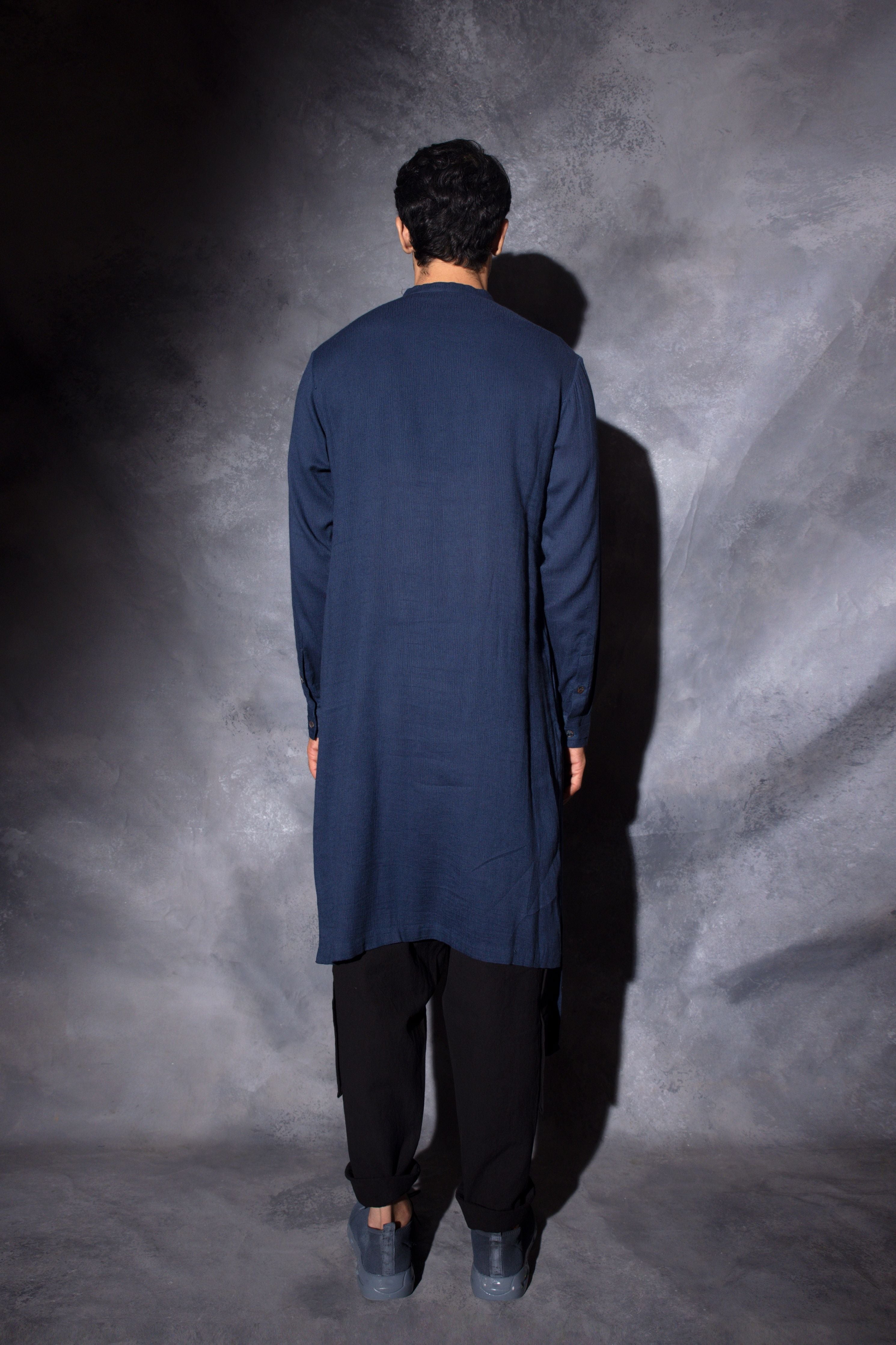 Cross Drape Half Placket Kurta