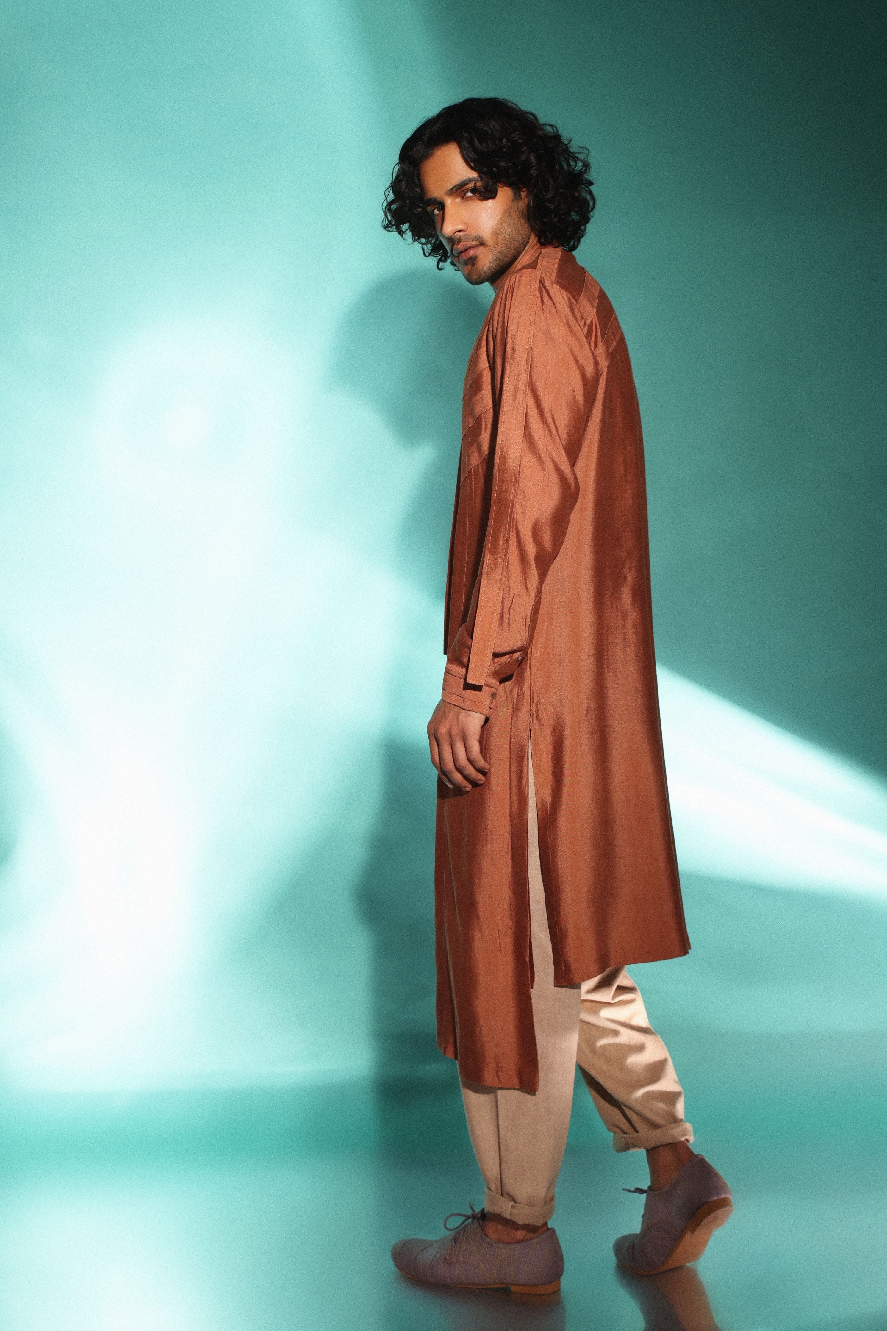 Track Orange Rust Kurta