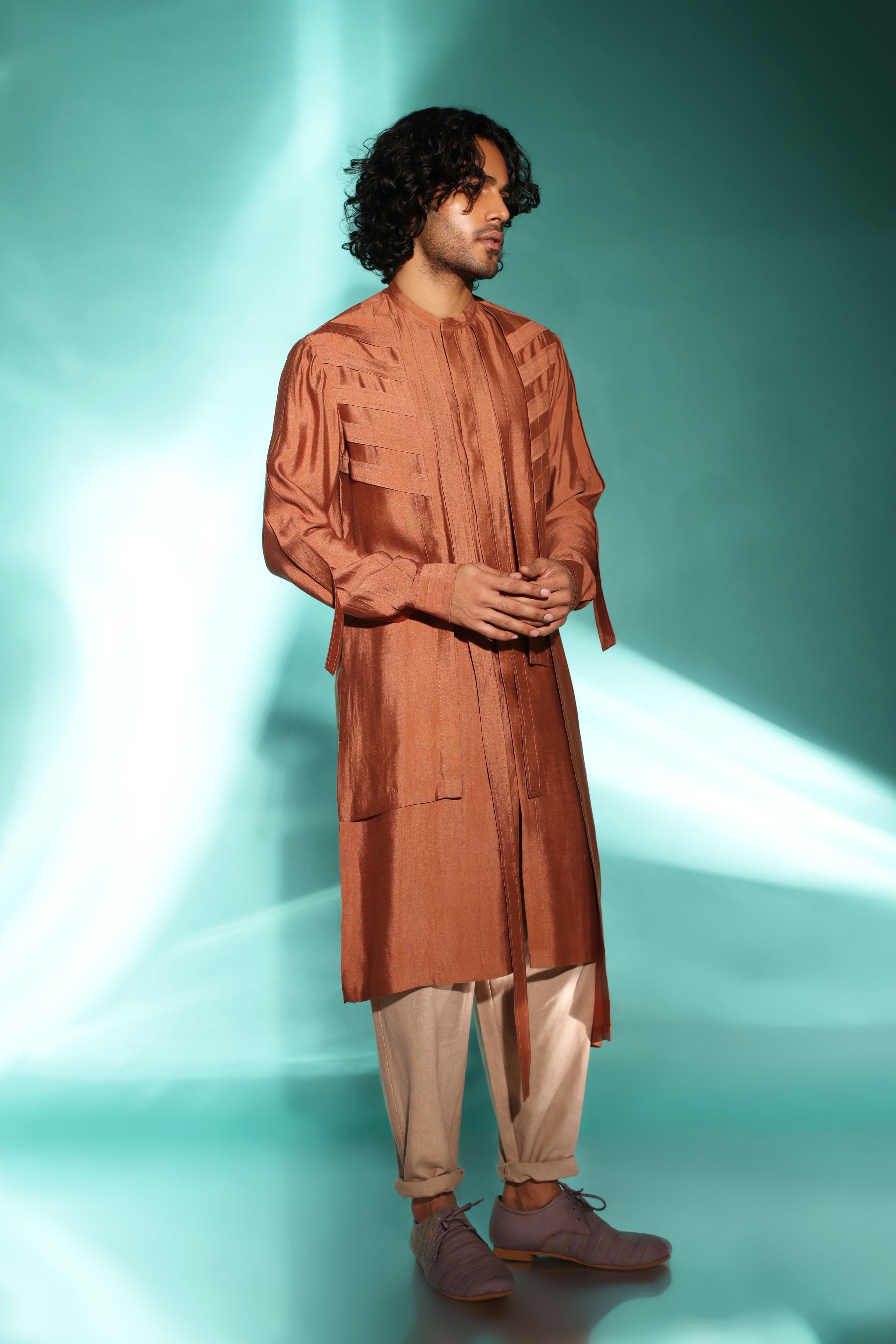 Track Orange Rust Kurta