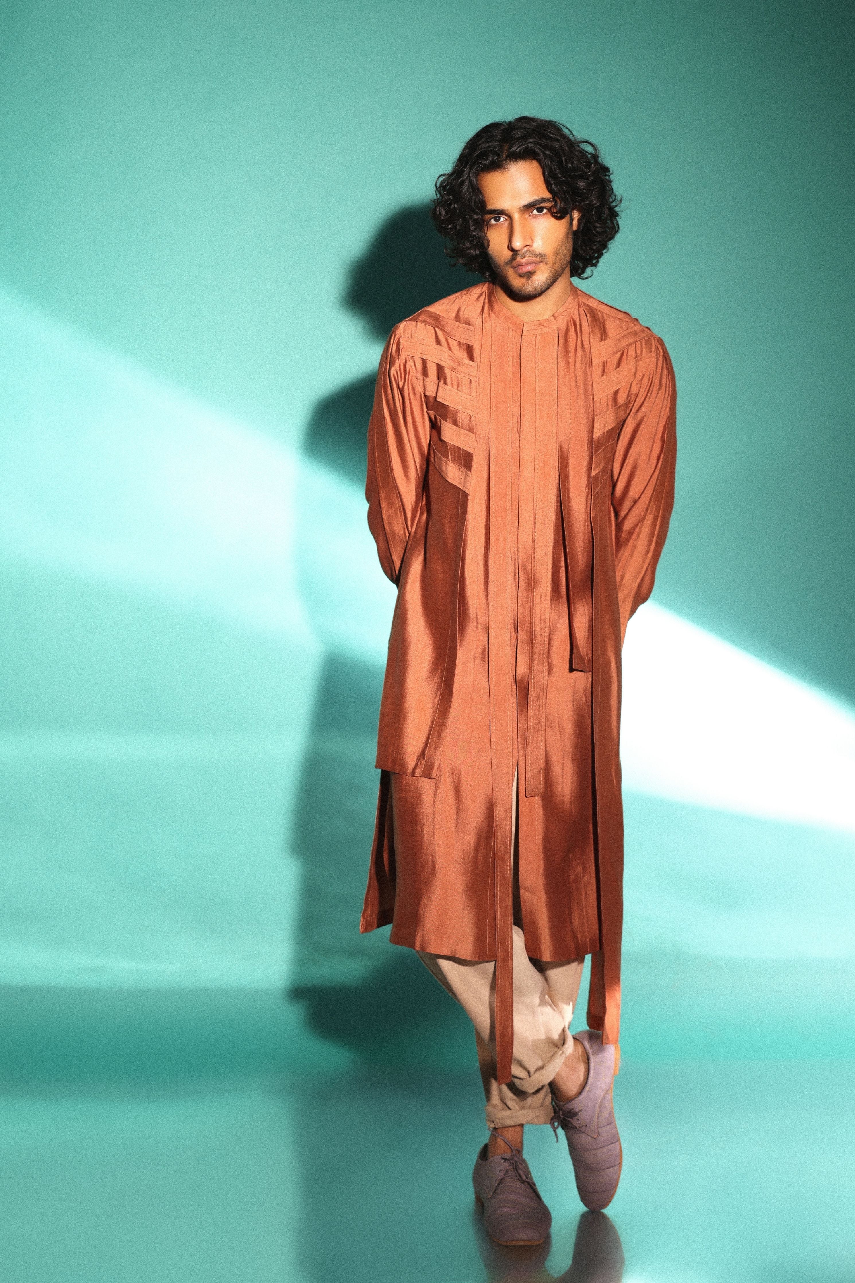 Track Orange Rust Kurta